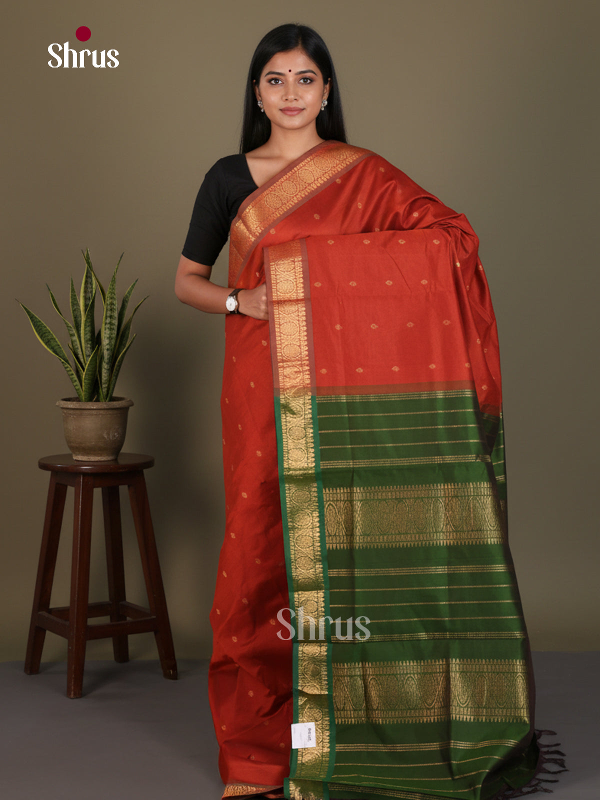 Silkcotton-halfpure Saree - EES16197 - Shop on Shrus.com