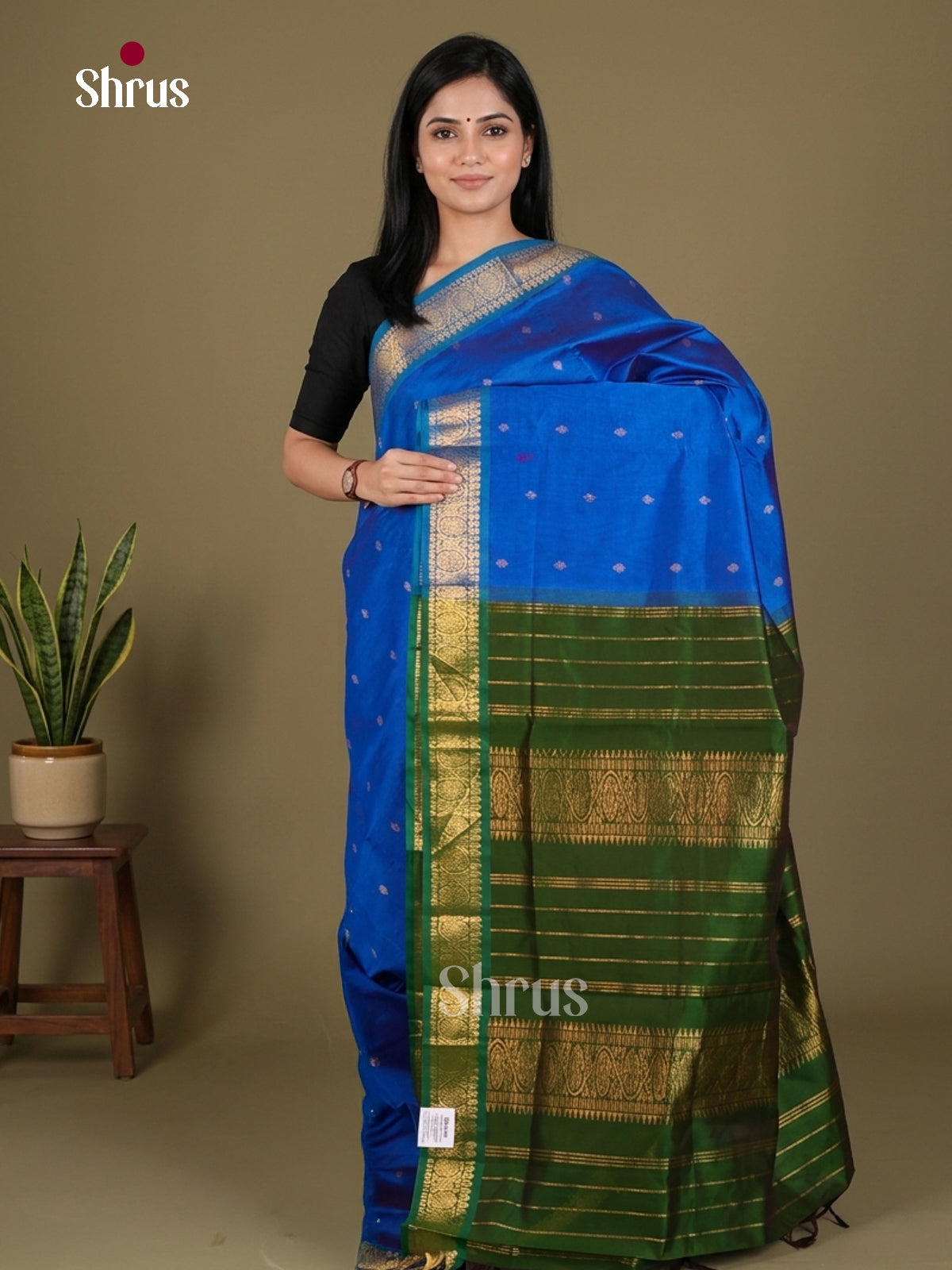 Silkcotton-halfpure Saree - EES16198 - Shop on Shrus.com