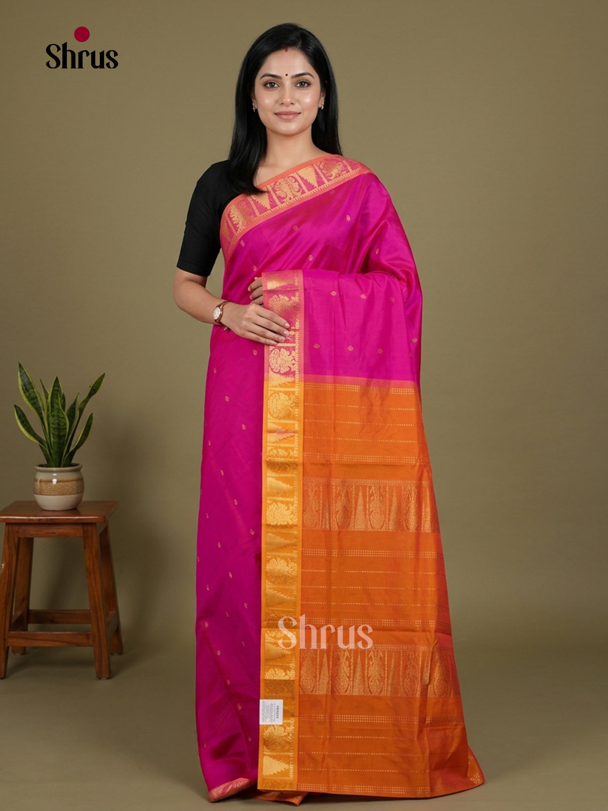 Silkcotton-halfpure Saree - EES16199 - Shop on Shrus.com
