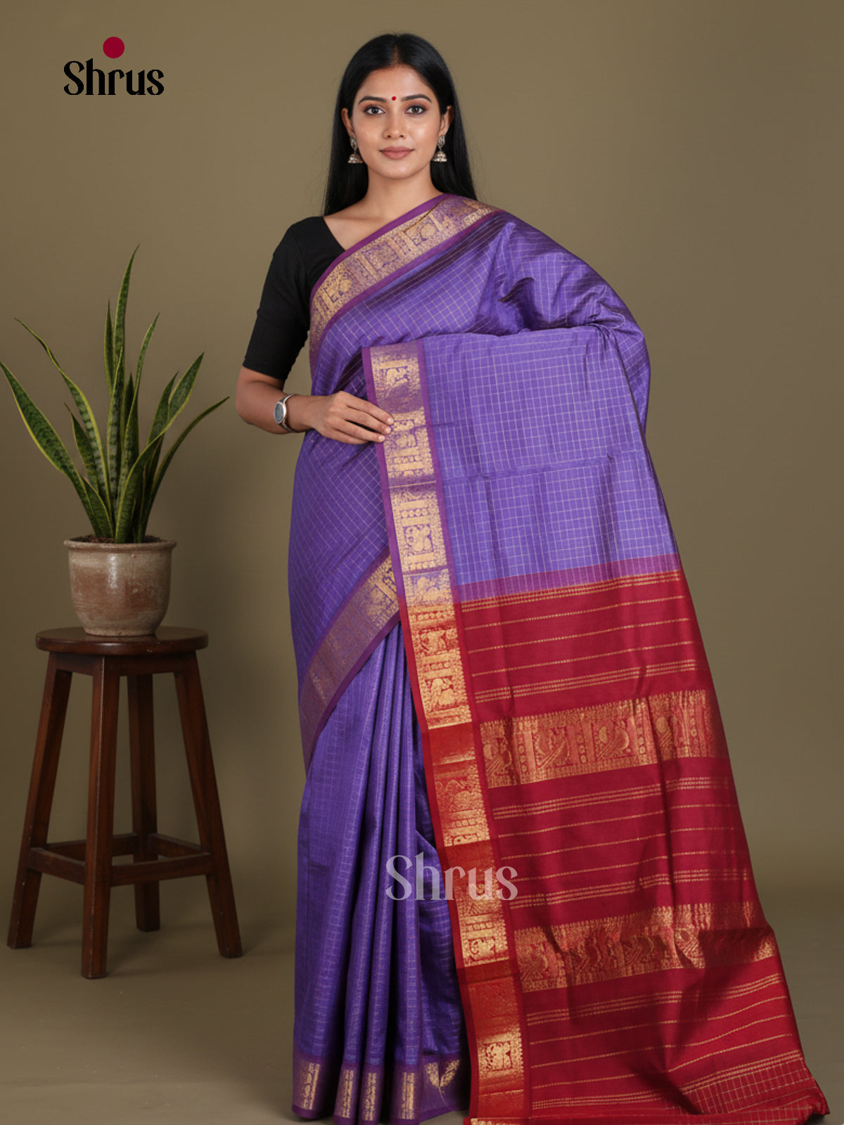 Silkcotton-Halfpure 9Yards Saree - EES16203 - Shop on Shrus.com