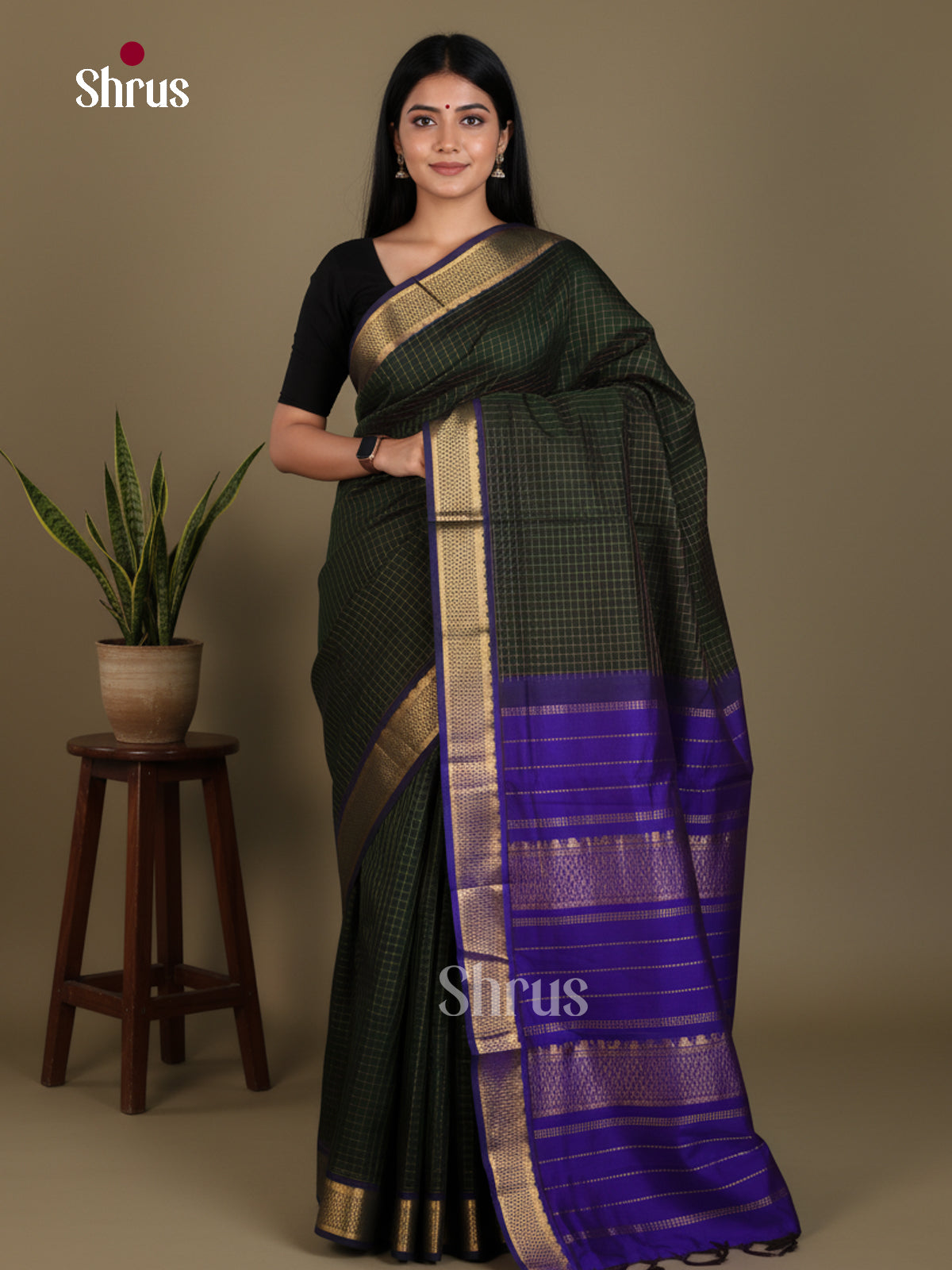 Silkcotton-Halfpure 9Yards Saree - EES16211 - Shop on Shrus.com