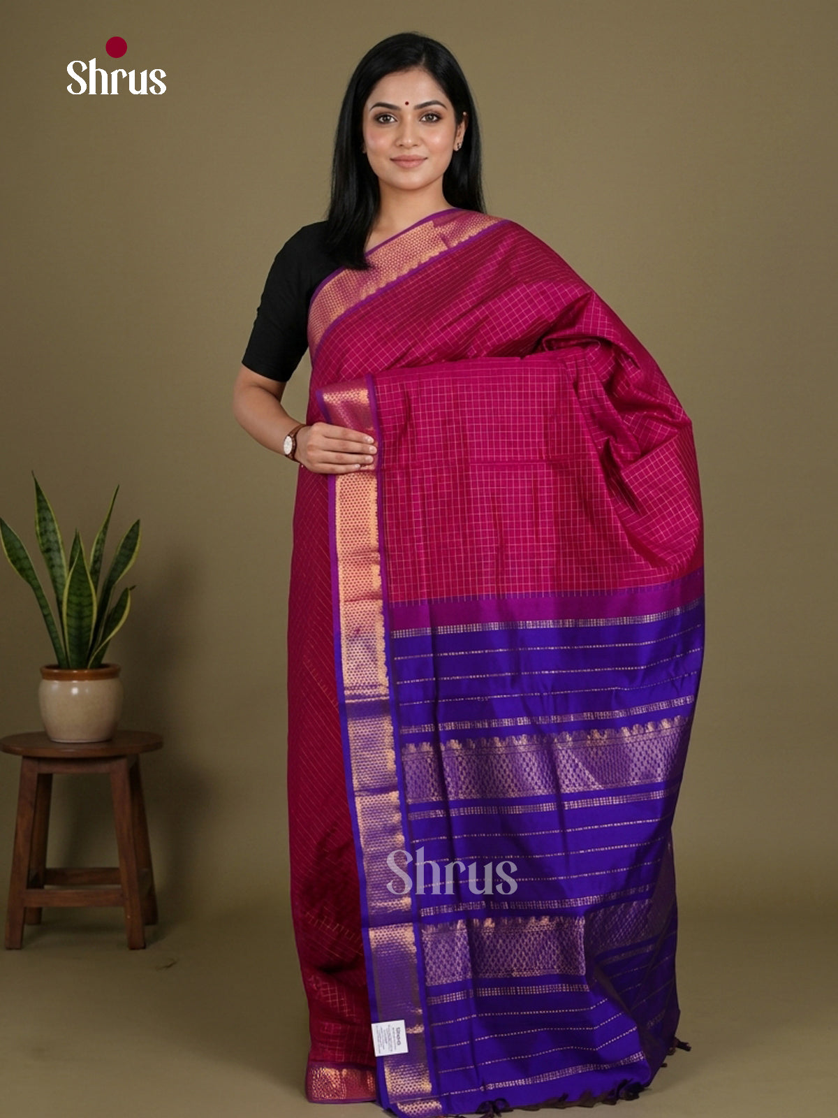 Silkcotton-halfpure Saree - EES16216 - Shop on Shrus.com