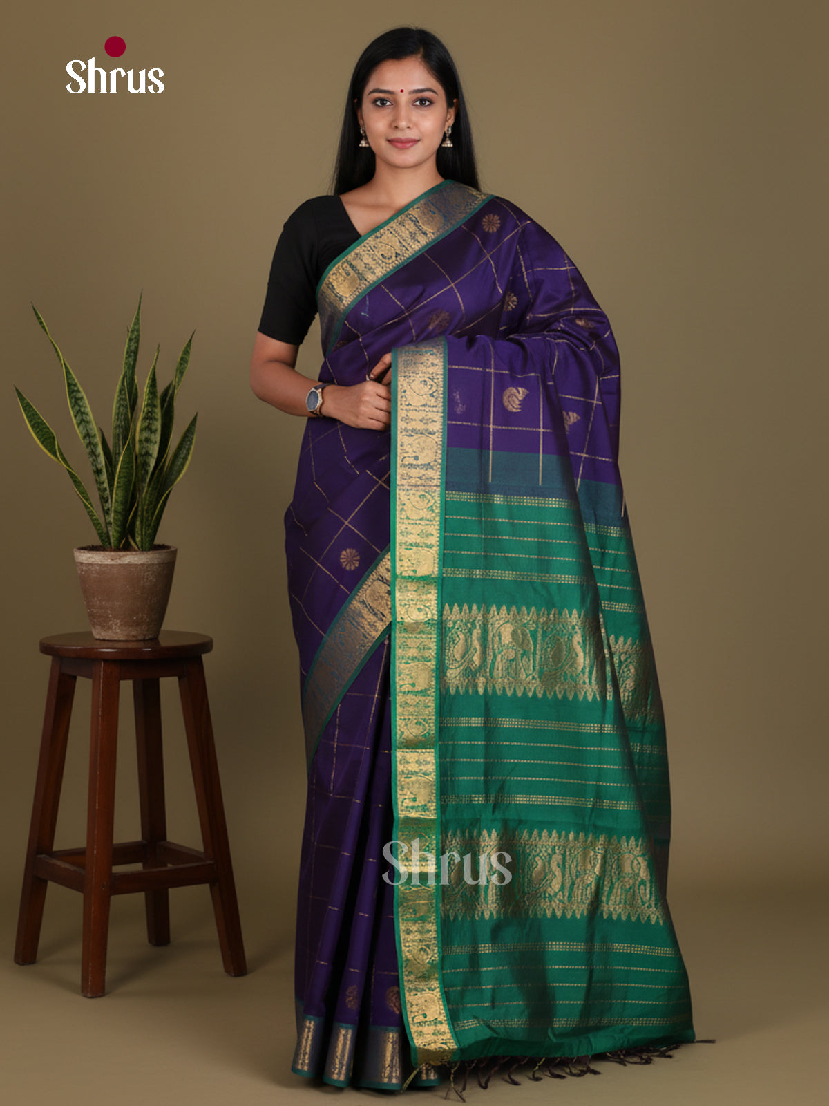Silkcotton-Halfpure 9Yards Saree - EES16251 - Shop on Shrus.com