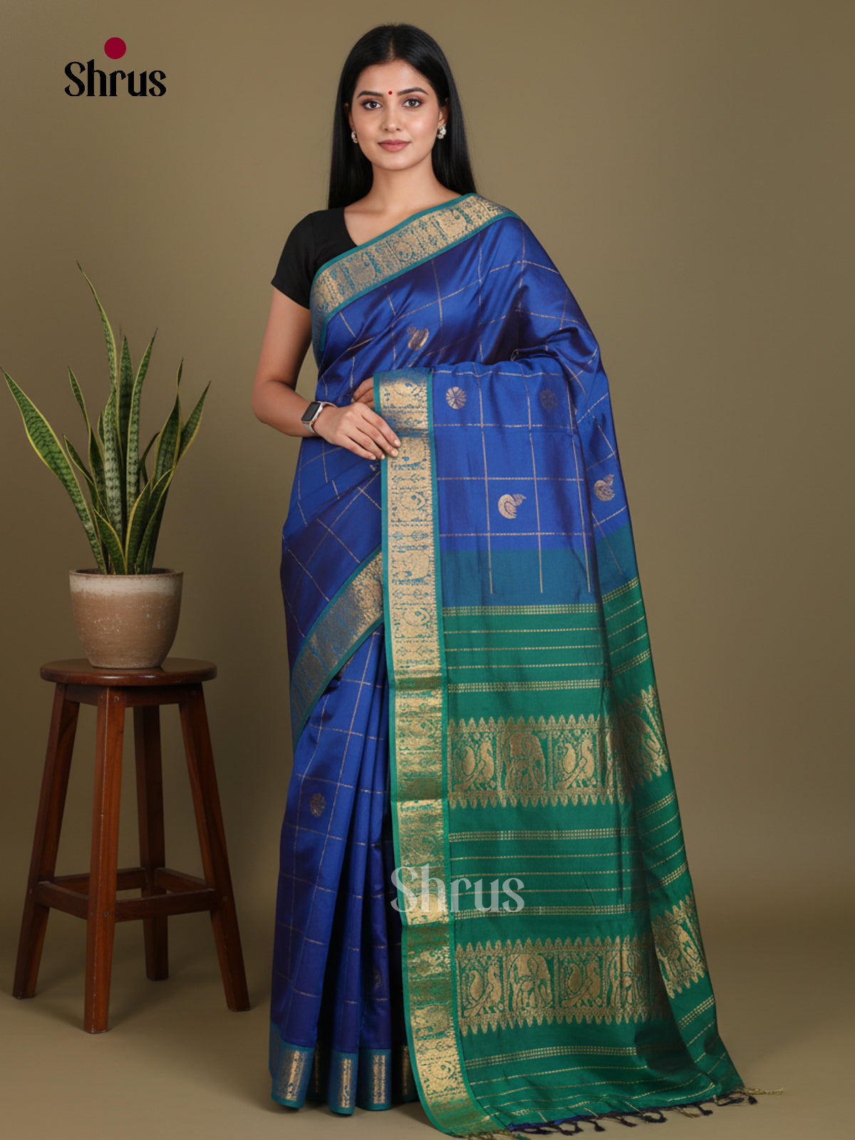 Silkcotton-Halfpure 9Yards Saree - EES16253 - Shop on Shrus.com