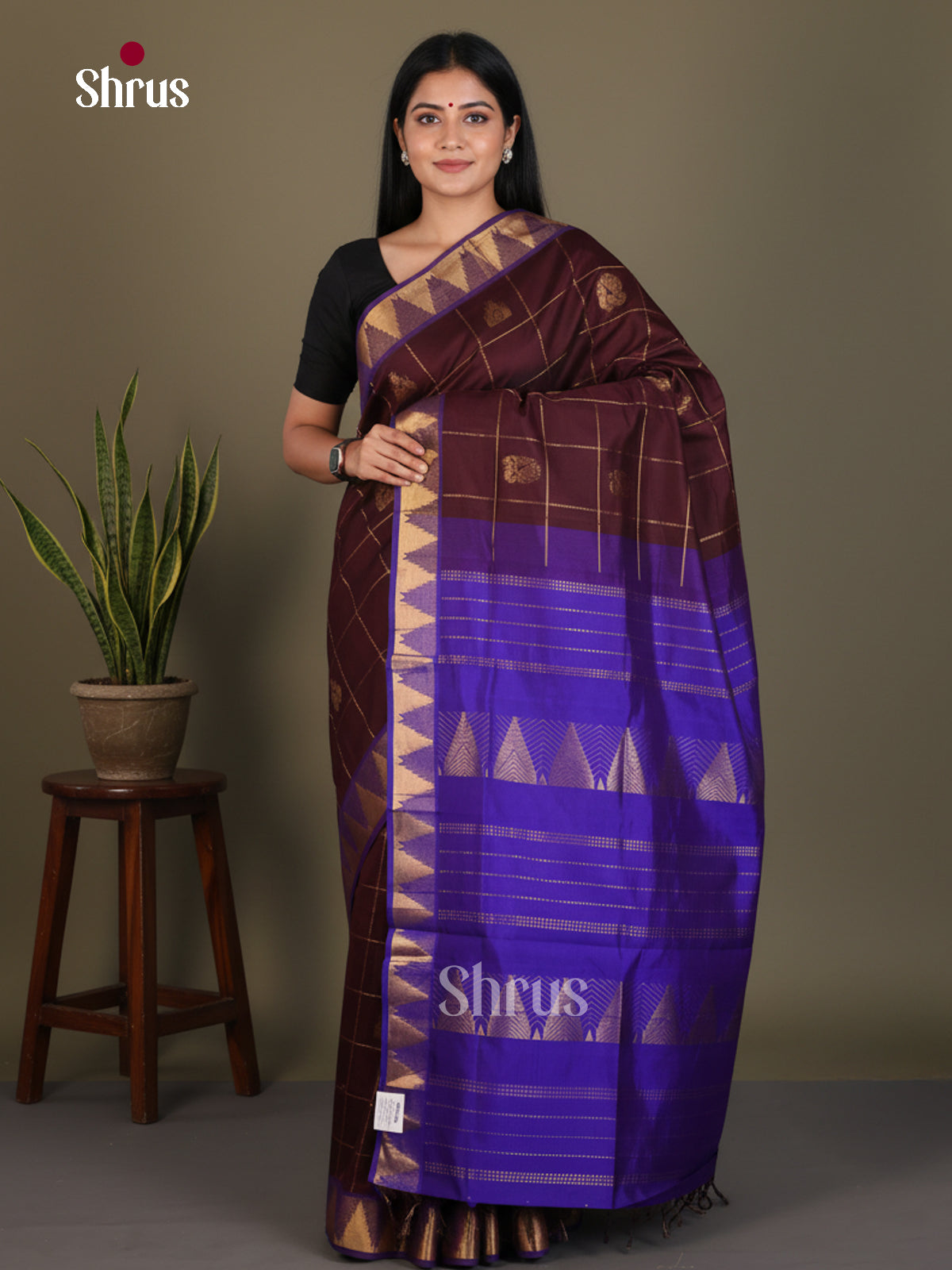 Silkcotton-halfpure Saree - EES16260 - Shop on Shrus.com