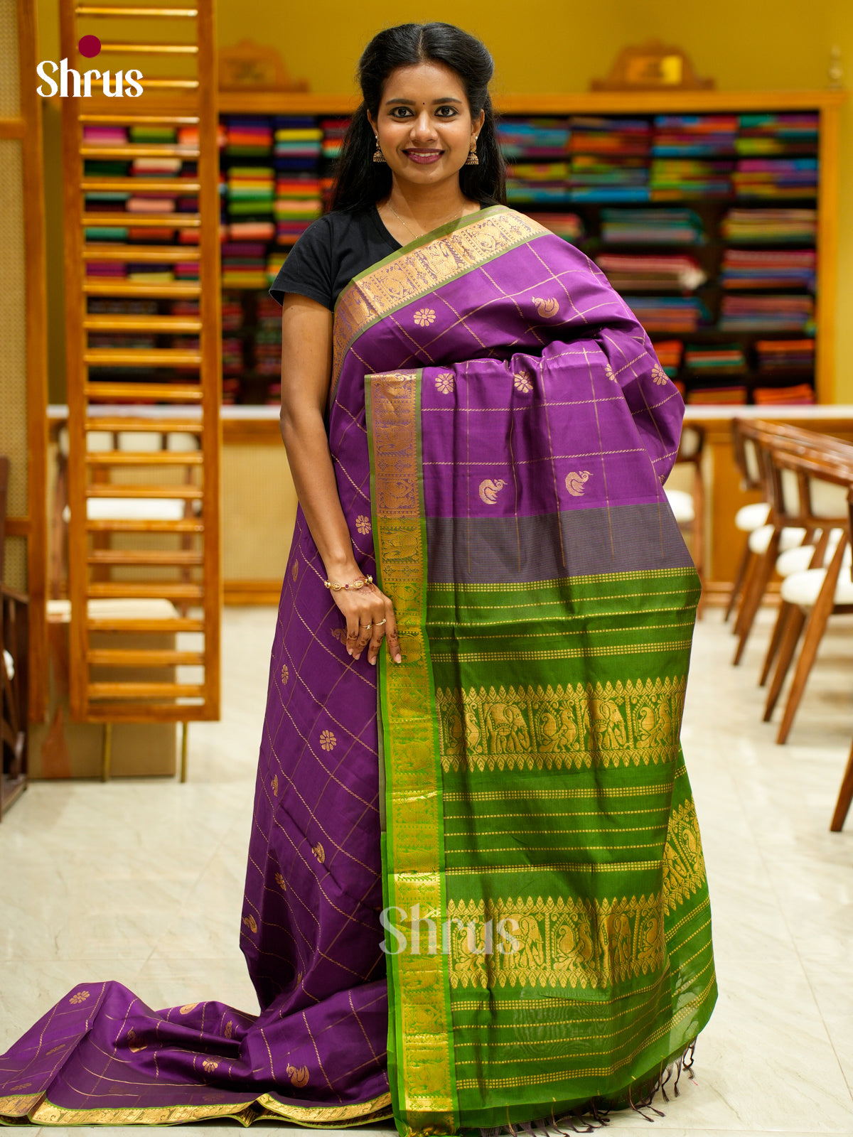 Silkcotton-halfpure Saree - EES16288