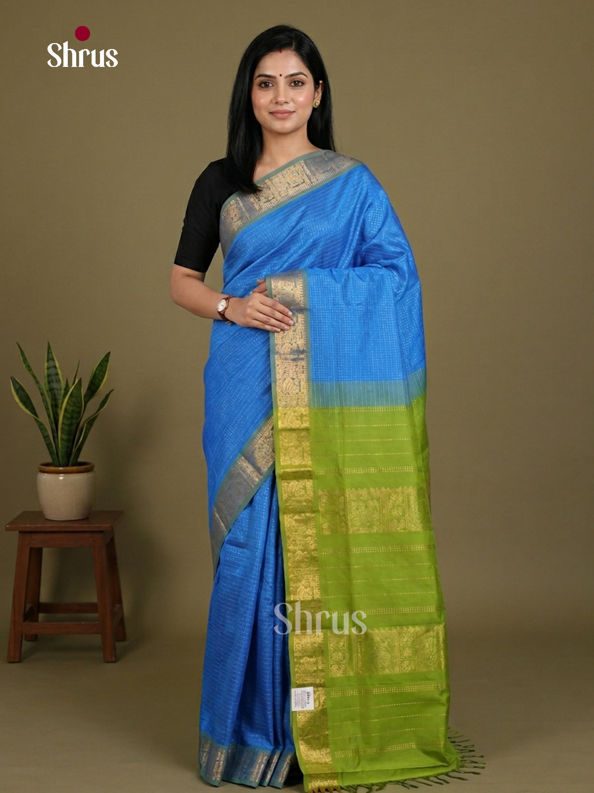 Silkcotton-halfpure Saree - EES16300 - Shop on Shrus.com