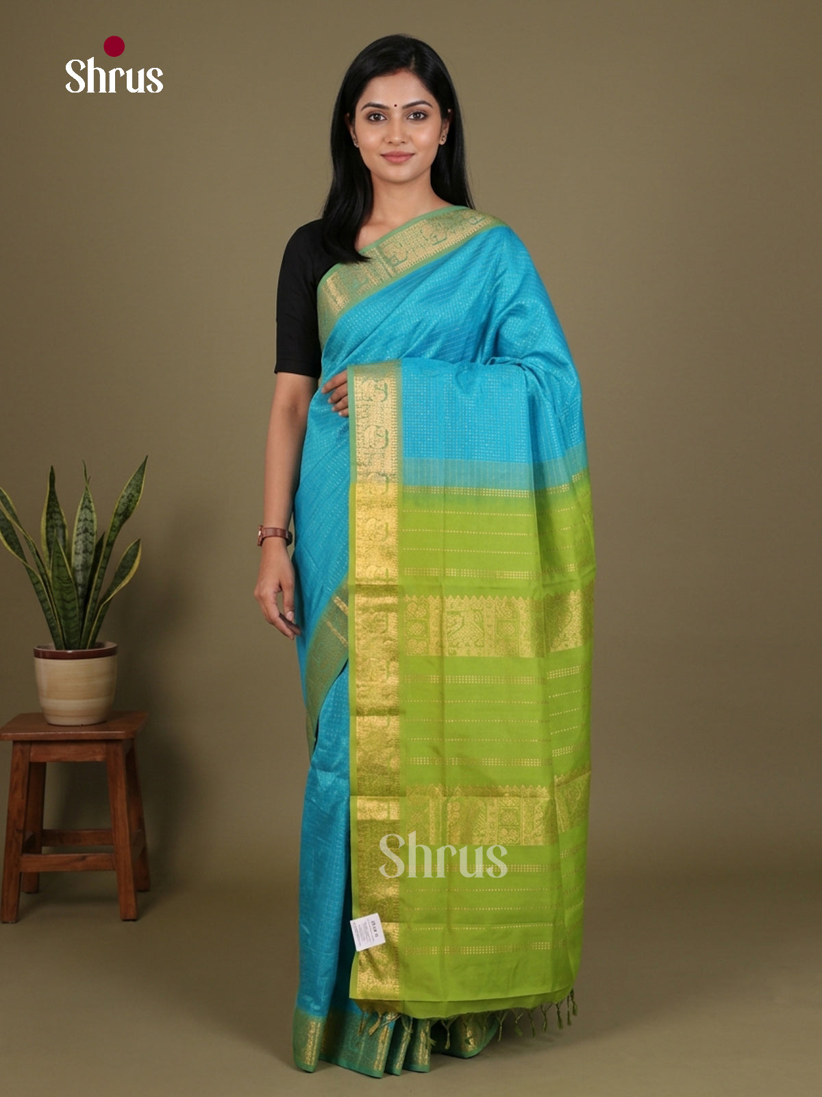 Silkcotton-halfpure Saree - EES16337 - Shop on Shrus.com