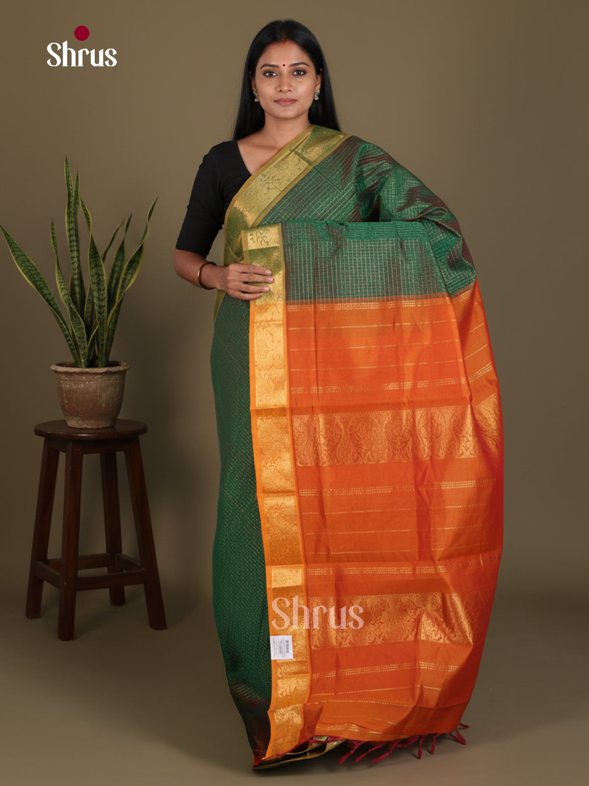 Silkcotton-halfpure Saree - EES16338 - Shop on Shrus.com