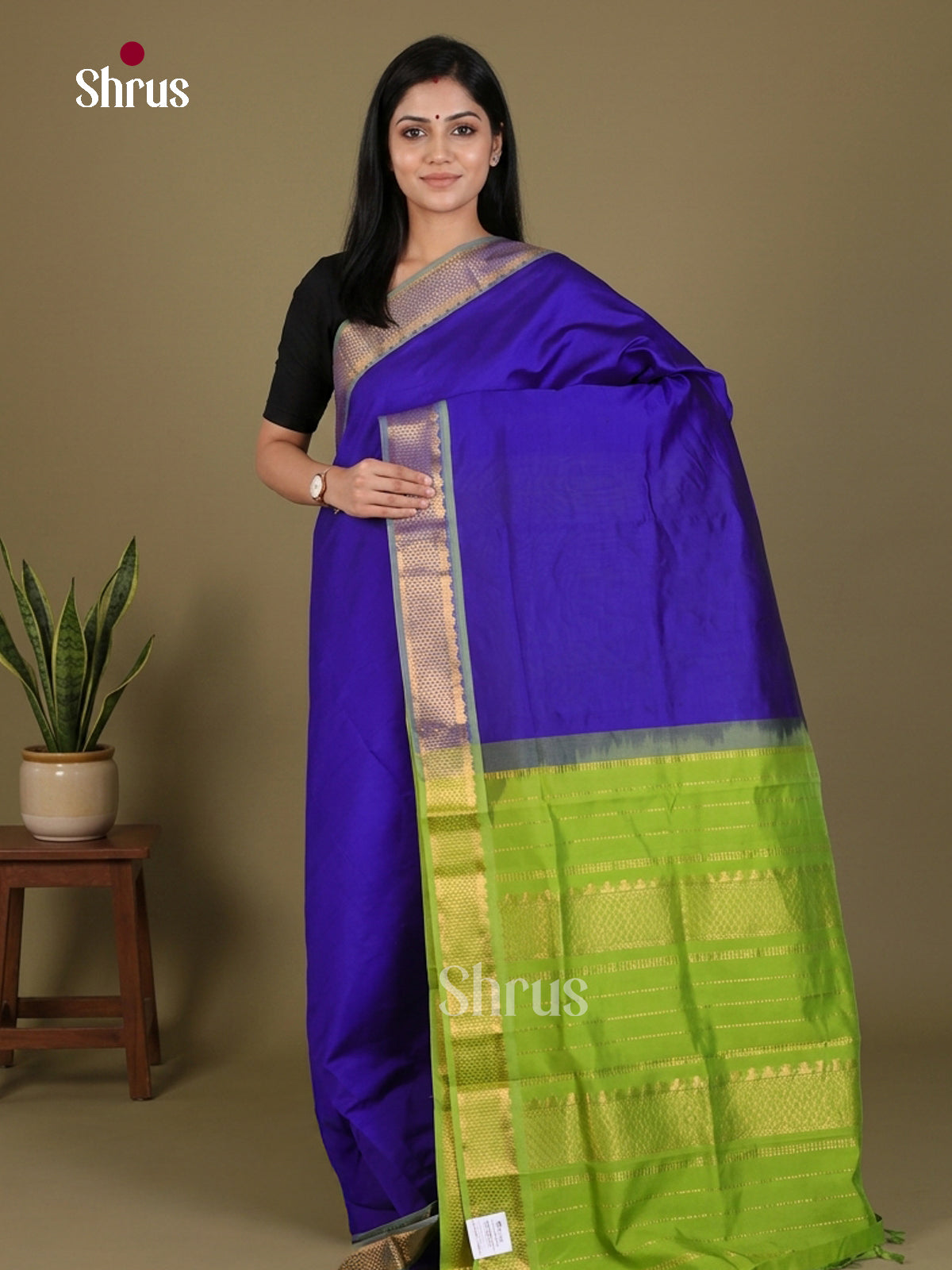 Silkcotton-halfpure Saree - EES16357 - Shop on Shrus.com