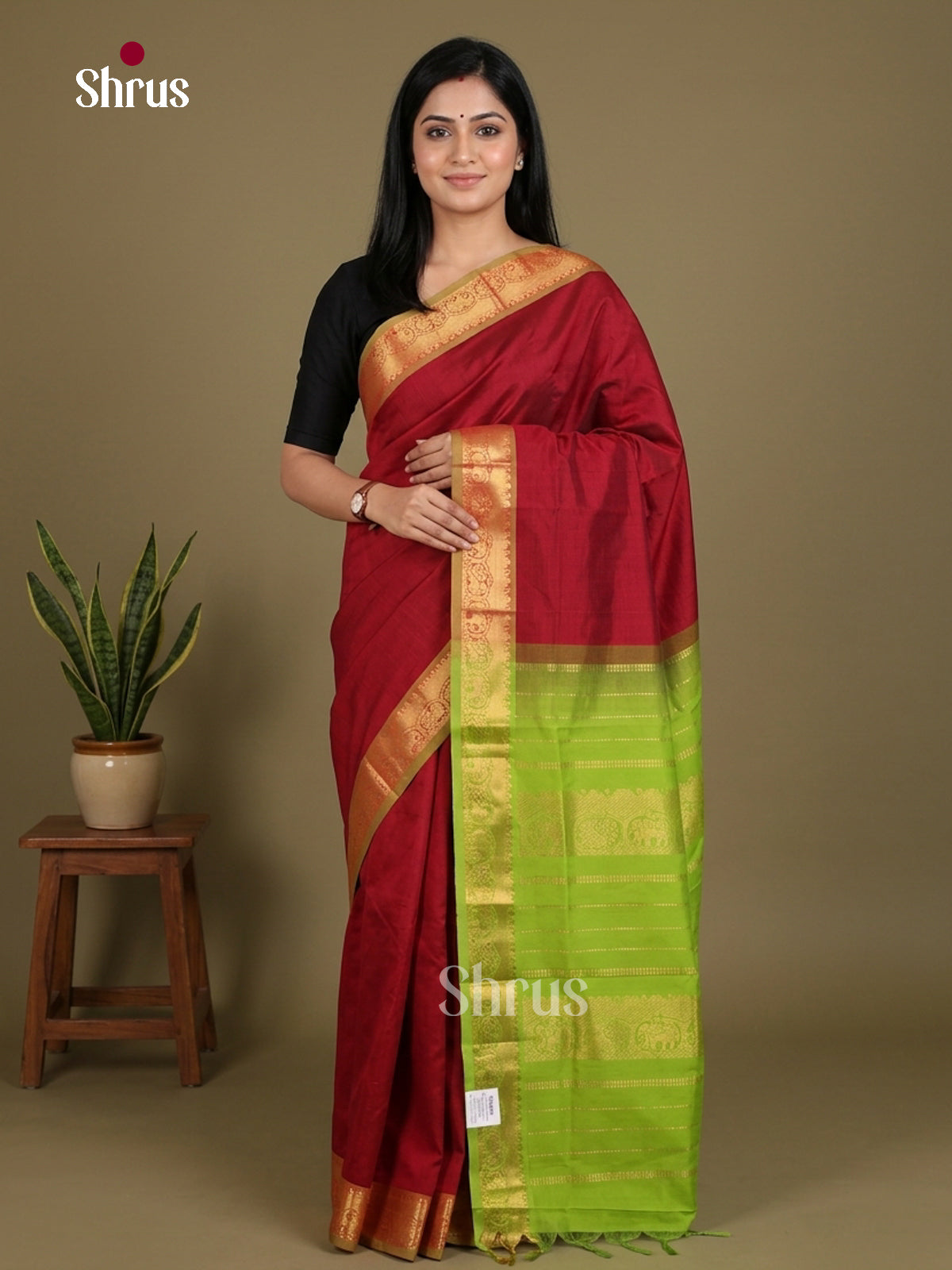 Silkcotton-halfpure Saree - EES16359 - Shop on Shrus.com