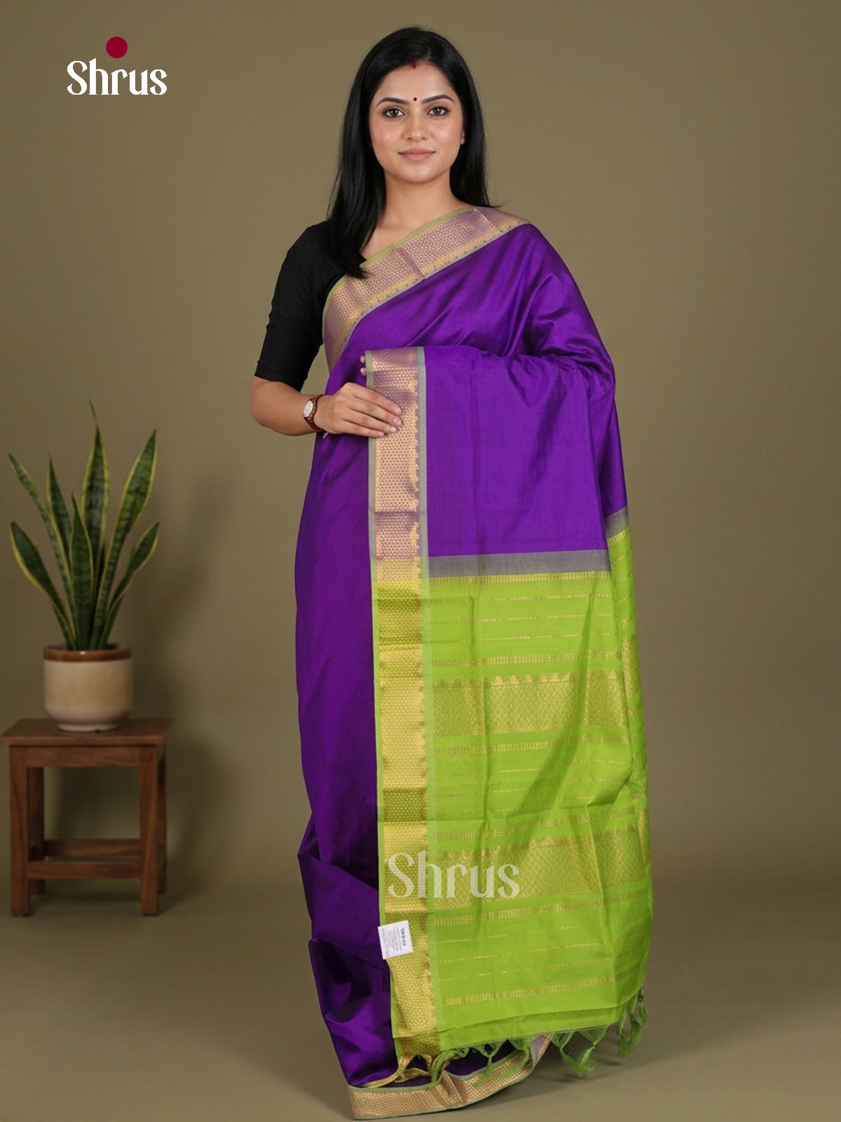 Silkcotton-halfpure Saree - EES16377 - Shop on Shrus.com