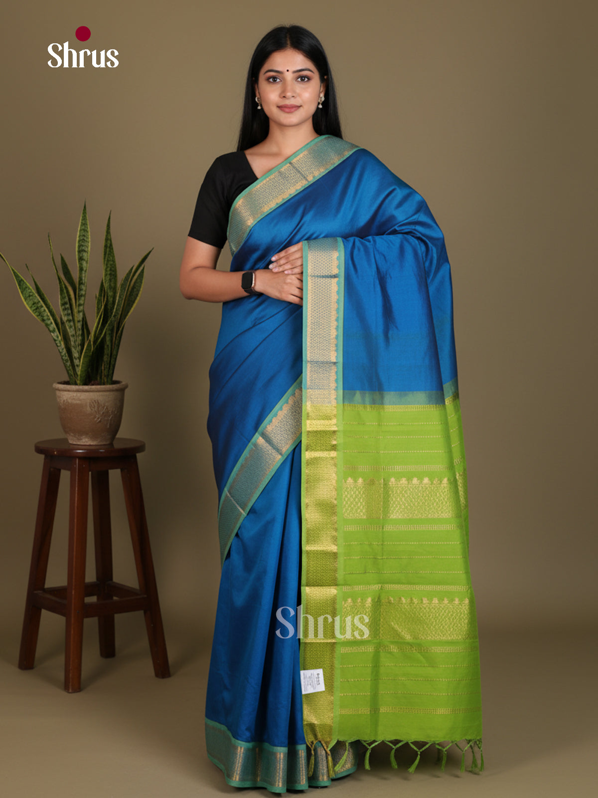 Silkcotton-halfpure Saree - EES16378 - Shop on Shrus.com