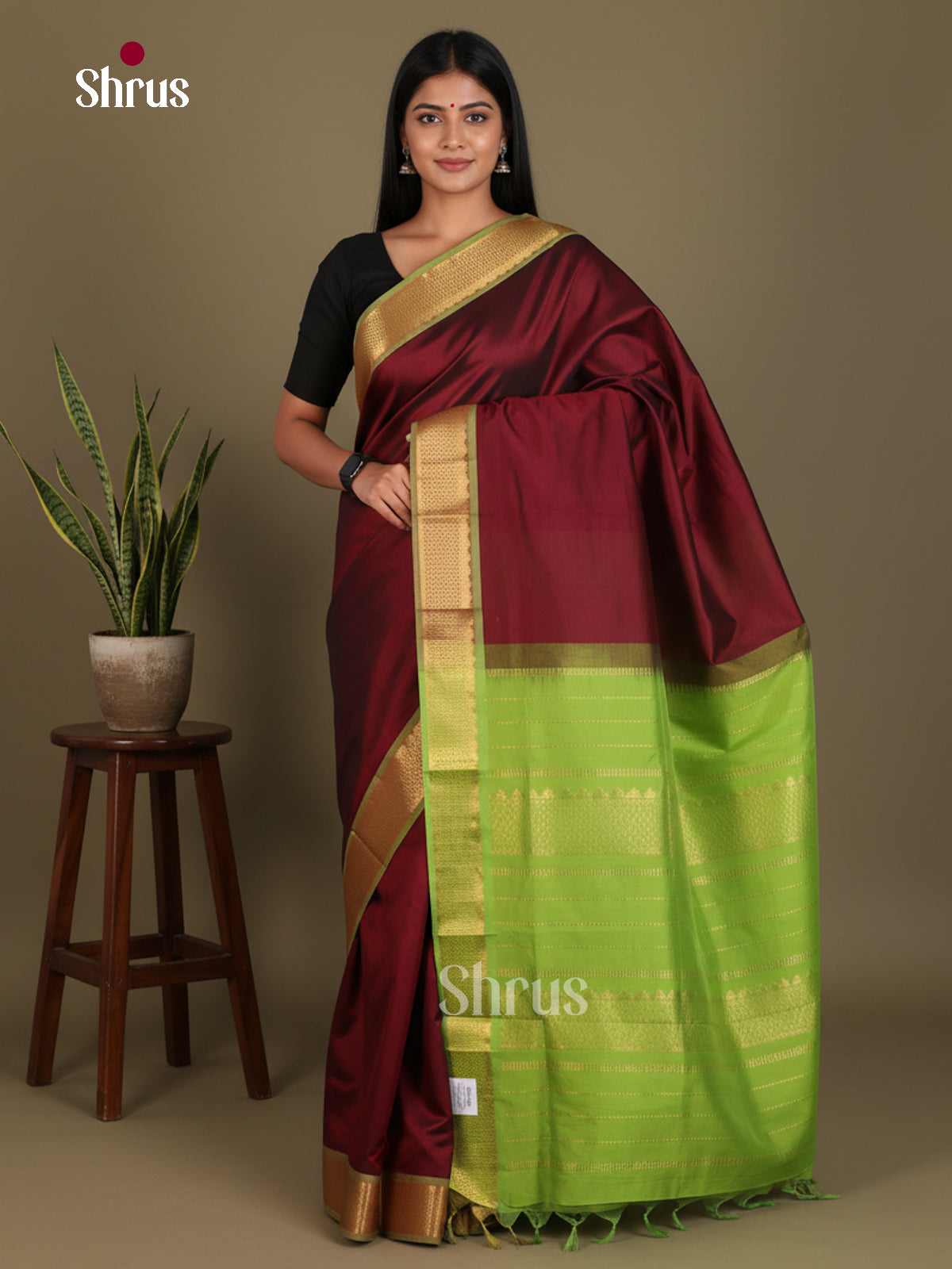 Silkcotton-halfpure Saree - EES16387 - Shop on Shrus.com