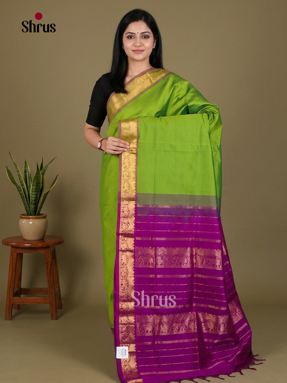 Silkcotton-halfpure Saree - EES16388 - Shop on Shrus.com