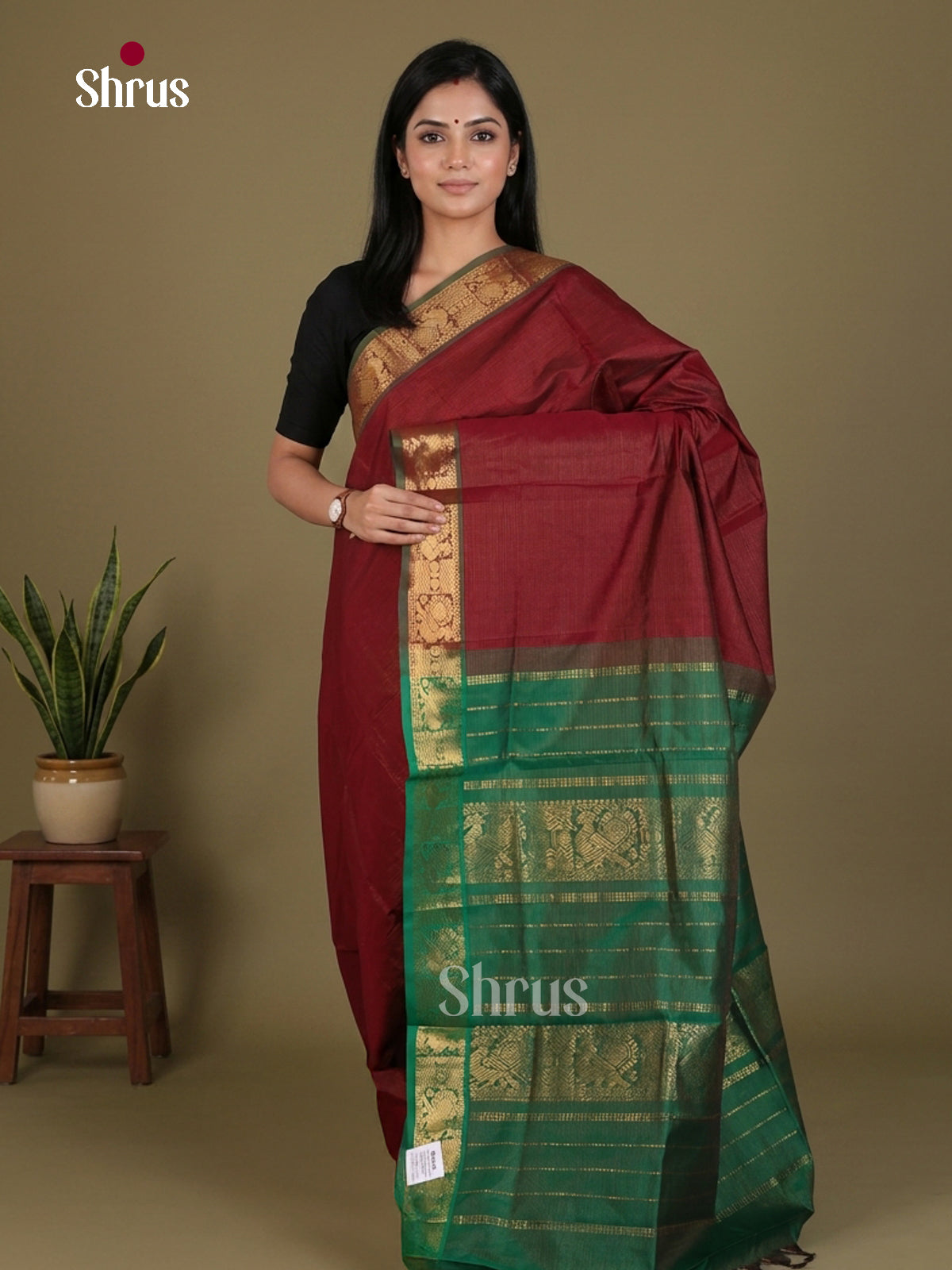 Silkcotton-halfpure Saree - EES16450 - Shop on Shrus.com