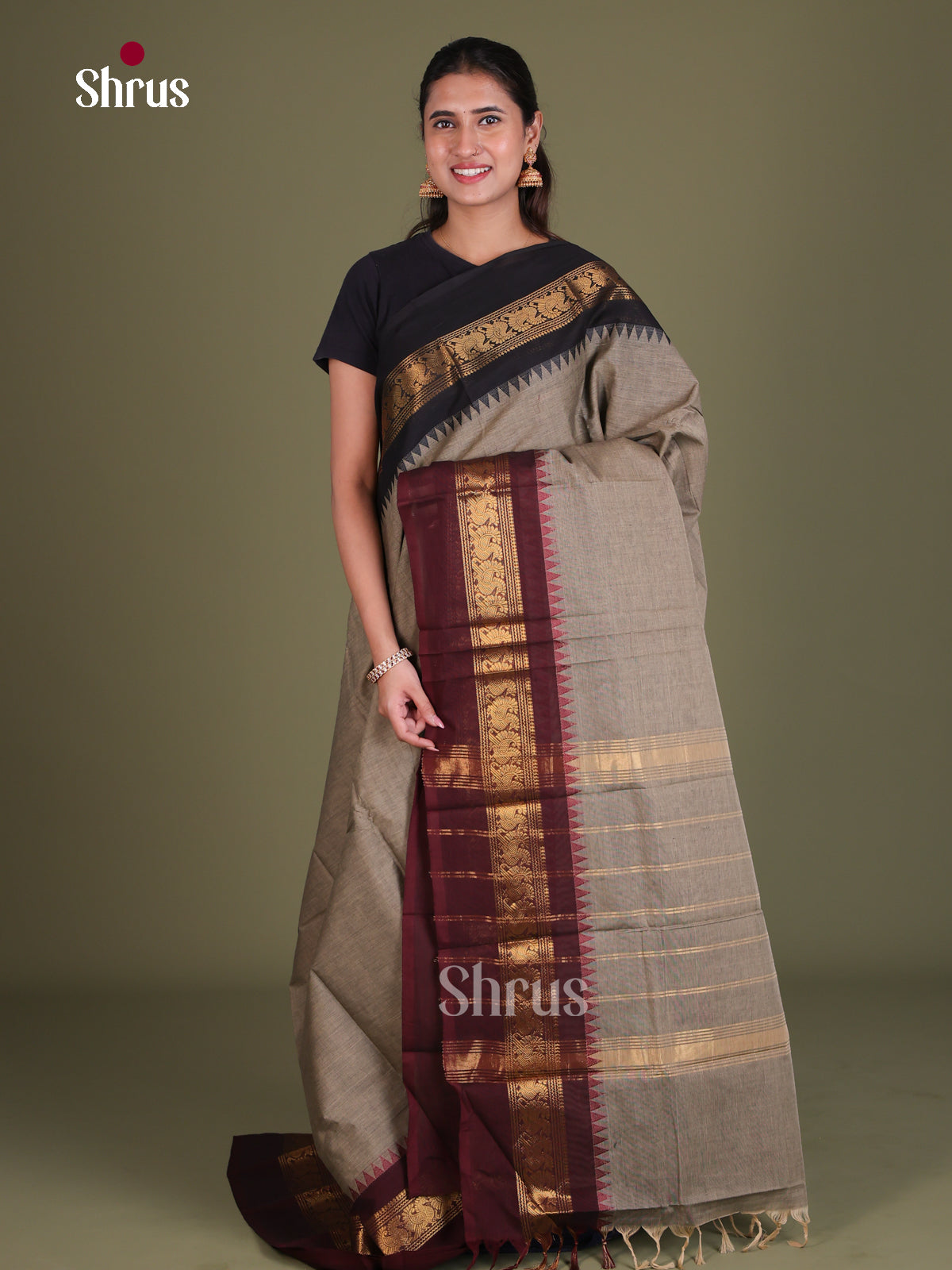 Chettinad Cotton Saree - EES18056 - Shop on Shrus.com