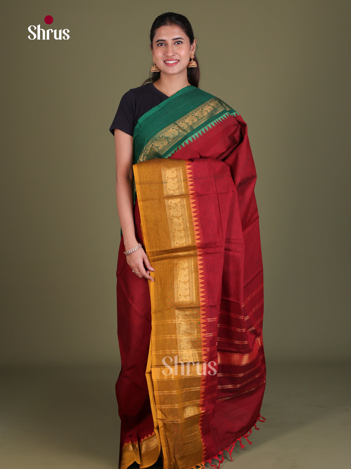Chettinad Cotton Saree - EES18058 - Shop on Shrus.com