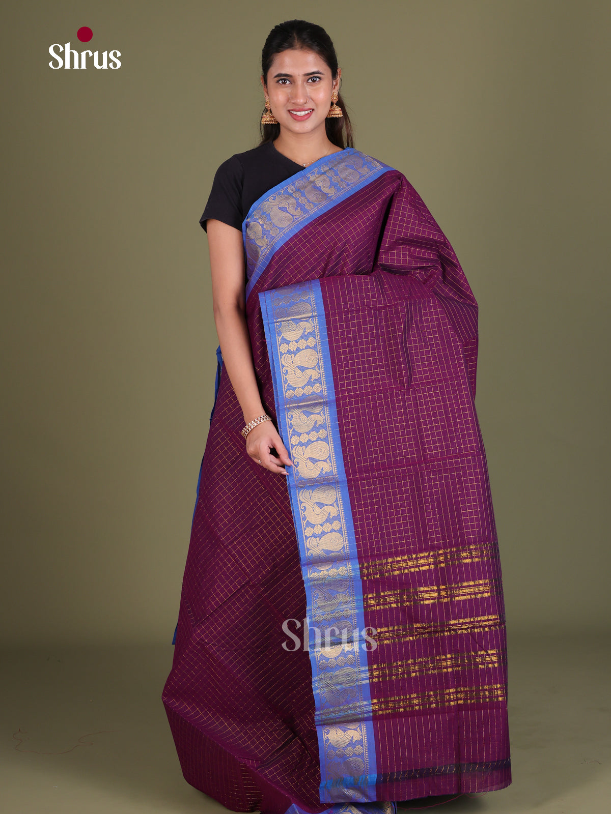 Sungudi Cotton Saree - EES18081 - Shop on Shrus.com