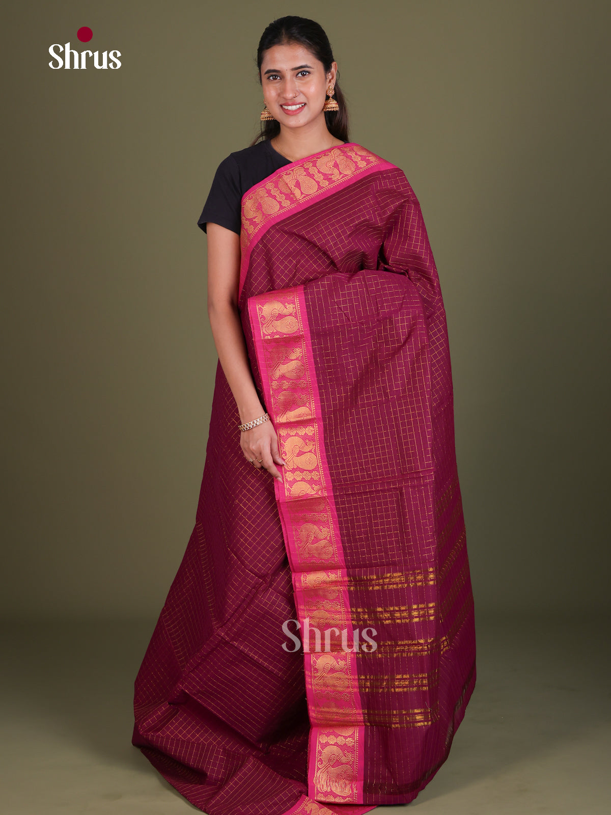 Sungudi Cotton Saree - EES18084 - Shop on Shrus.com