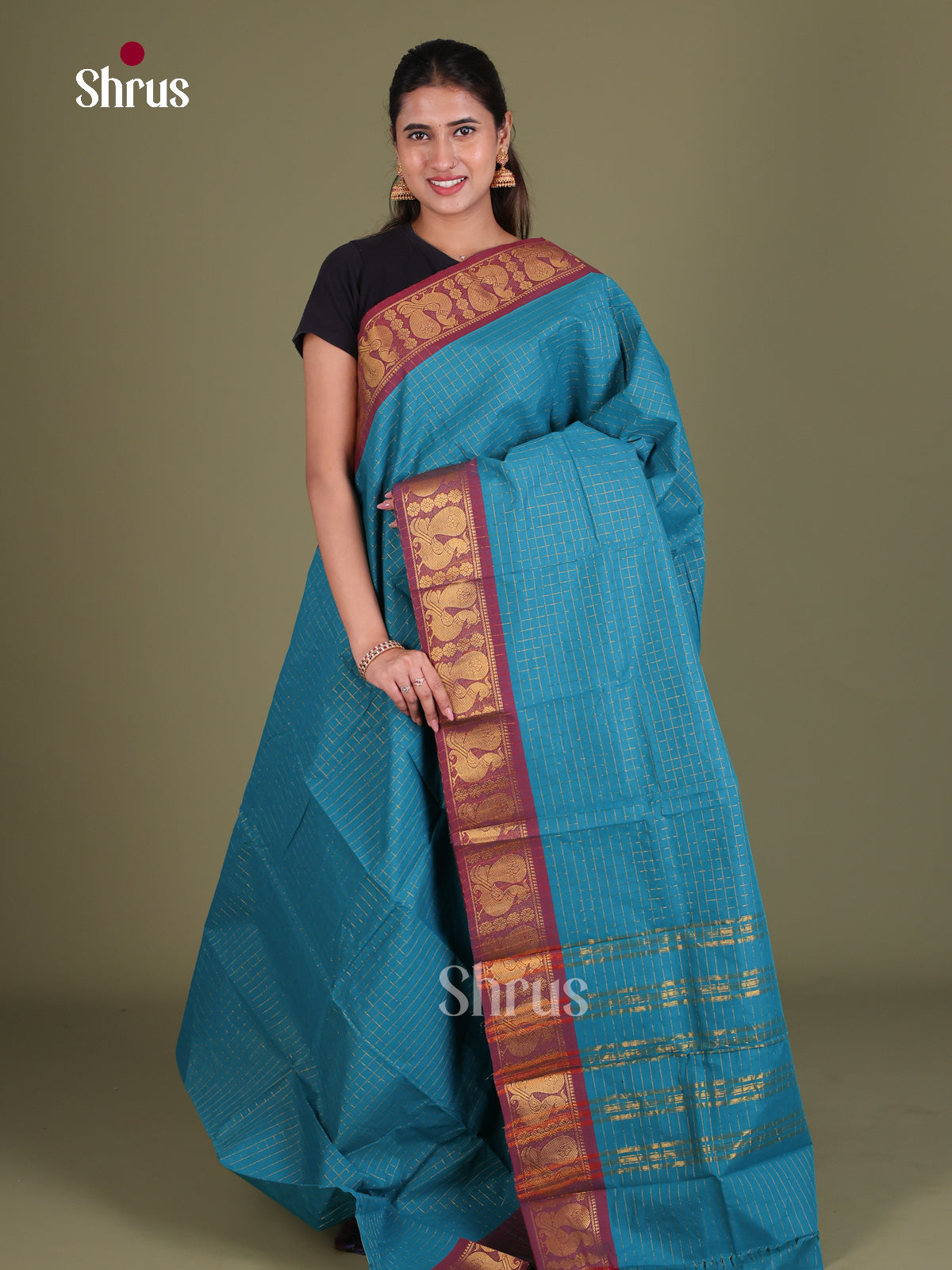 Sungudi Cotton Saree - EES18086 - Shop on Shrus.com