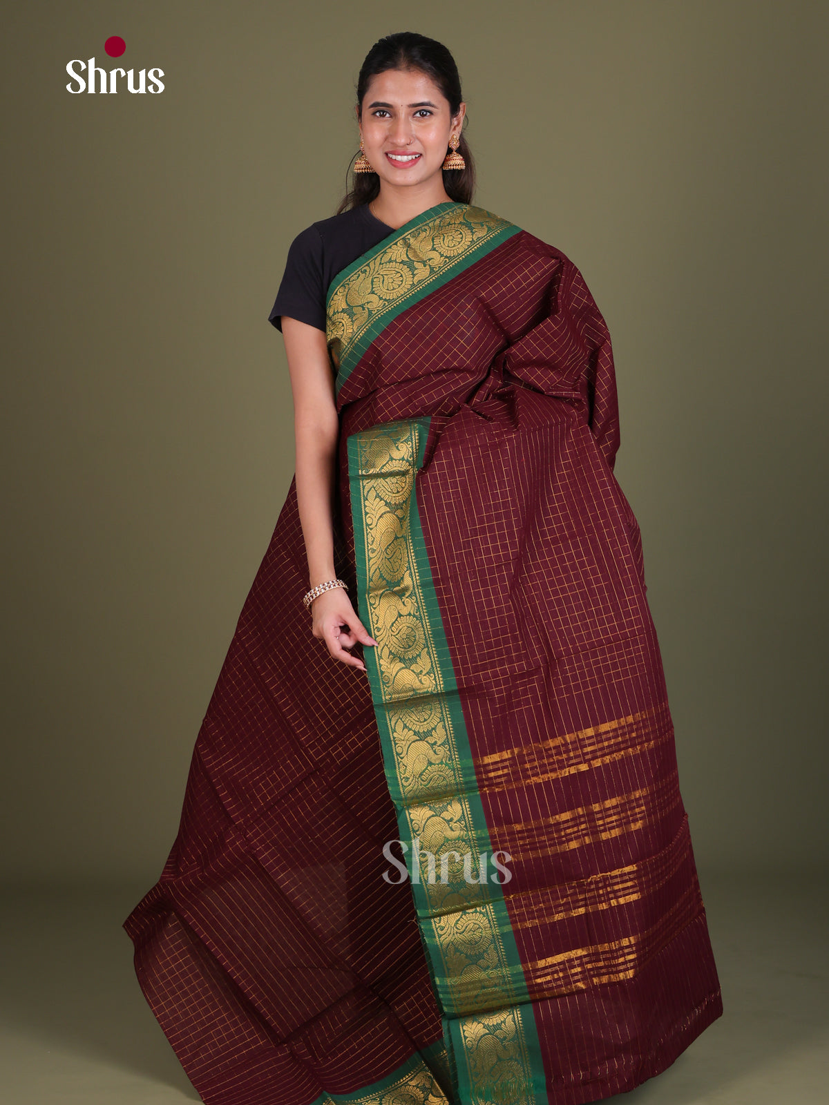 Sungudi Cotton Saree - EES18088 - Shop on Shrus.com