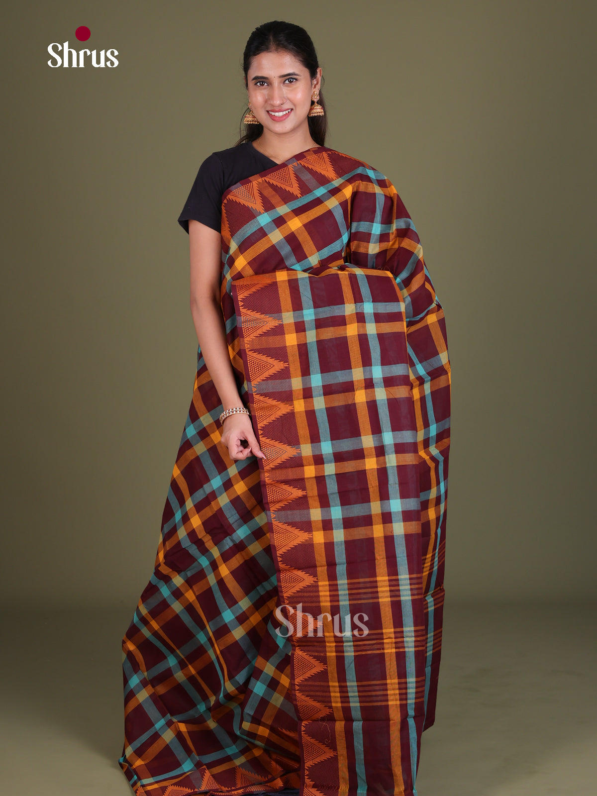 Chettinad Cotton Saree - EES18094 - Shop on Shrus.com