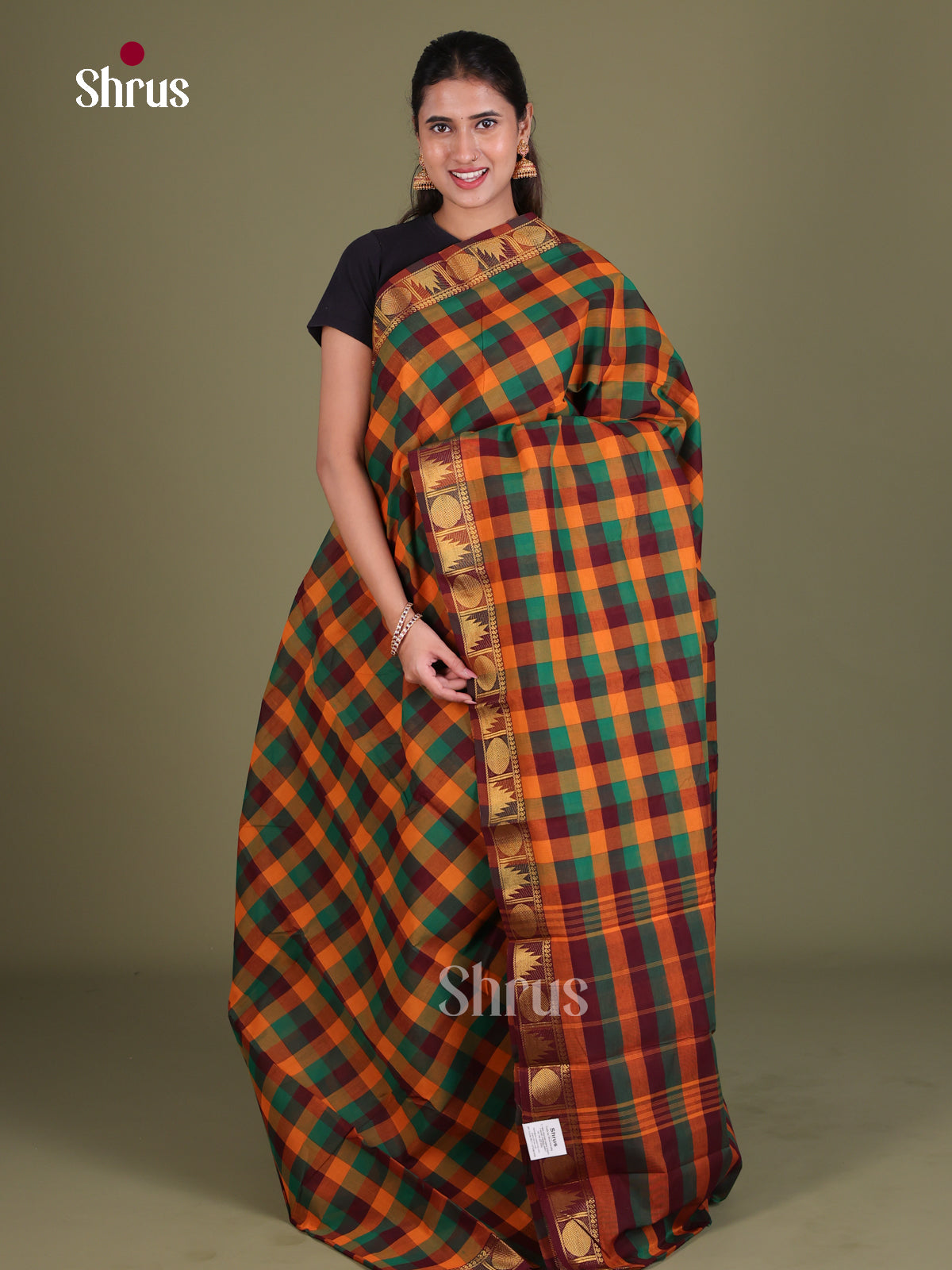 Chettinad Cotton Saree - EES18144 - Shop on Shrus.com