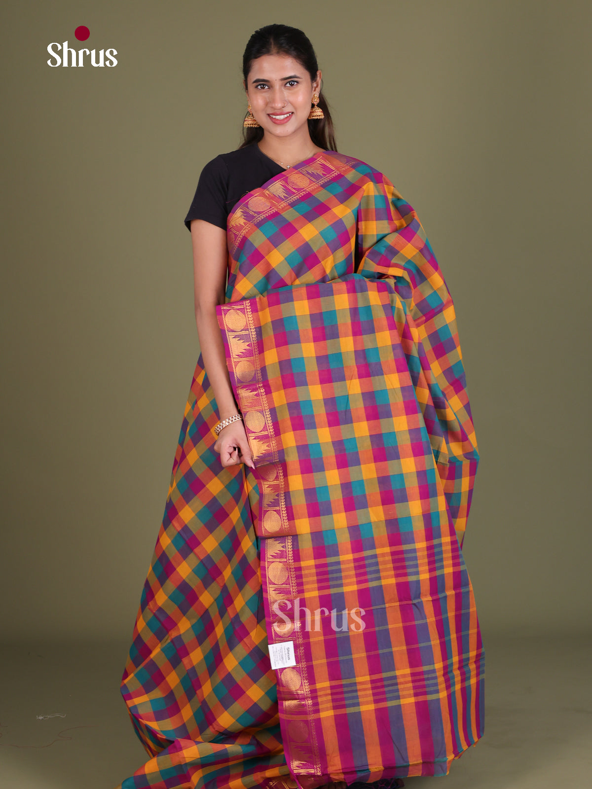 Chettinad Cotton Saree - EES18147 - Shop on Shrus.com