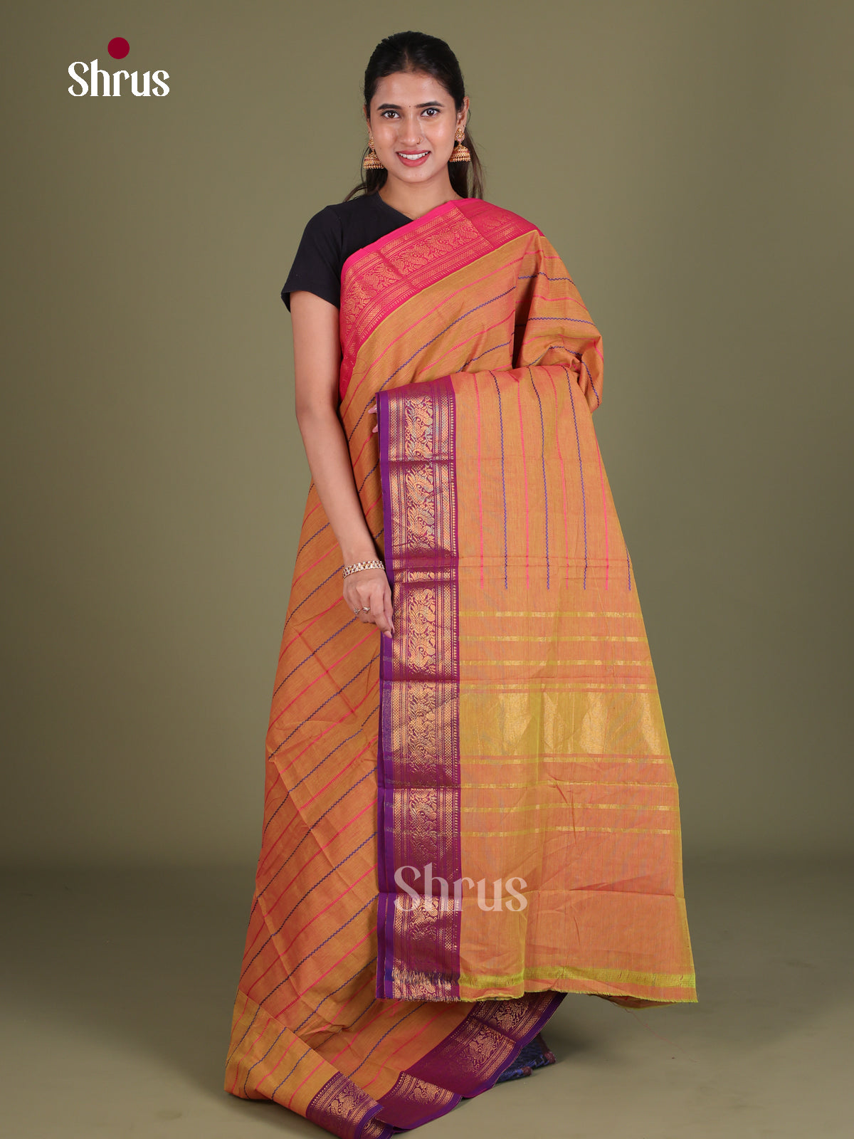 Chettinad Cotton Saree - EES18154 - Shop on Shrus.com