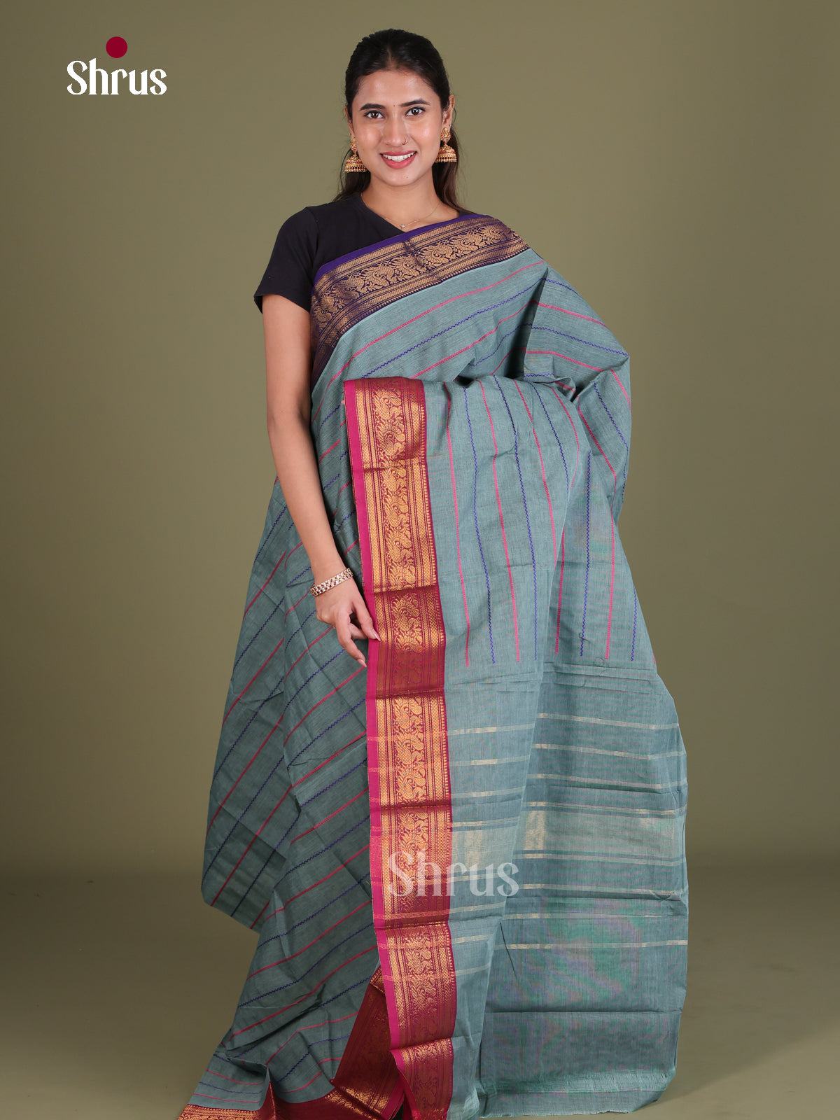 Chettinad Cotton Saree - EES18156 - Shop on Shrus.com