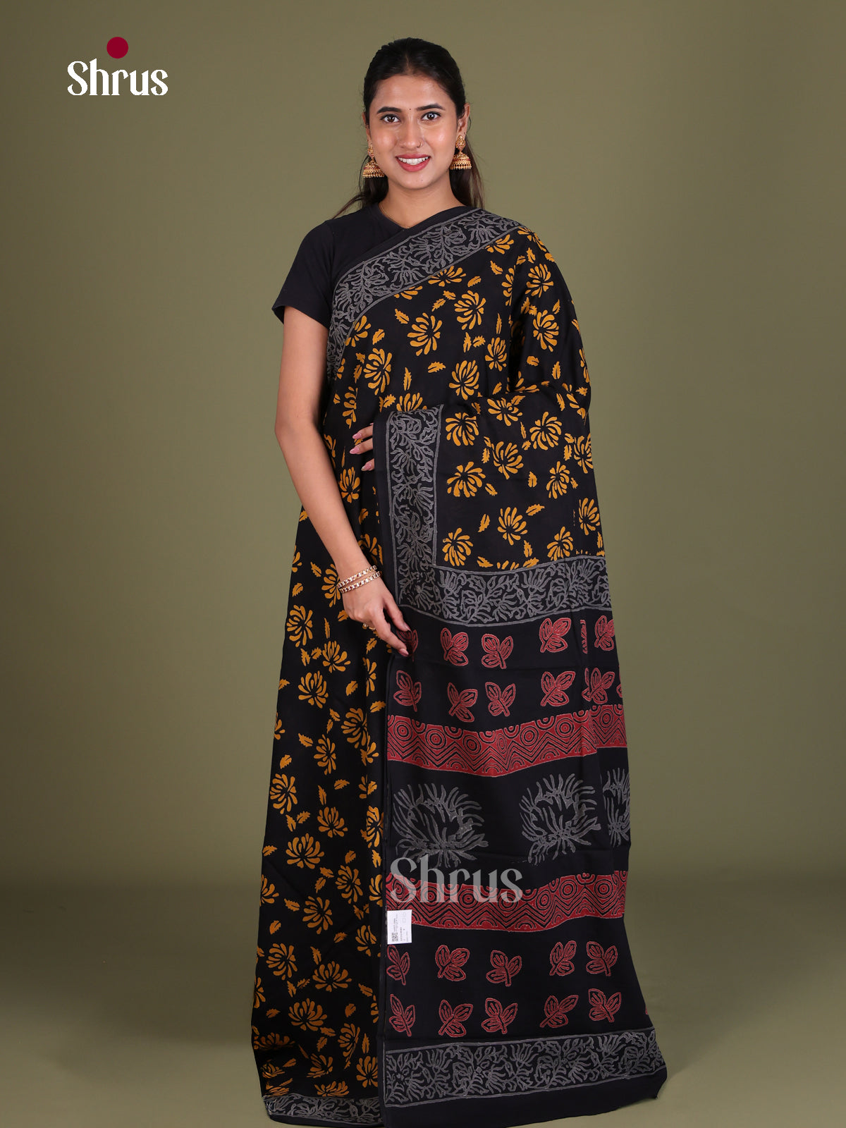 Jaipur cotton Saree - EES19040 - Shop on Shrus.com