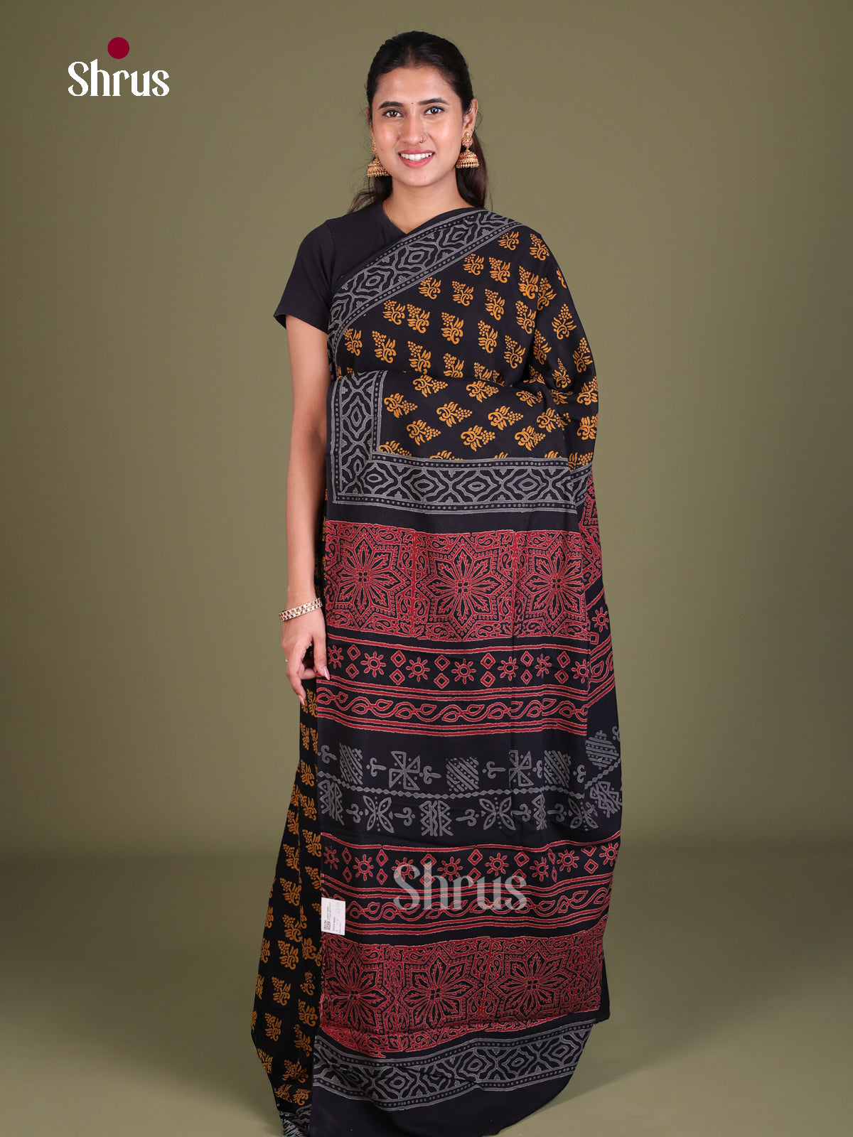 Jaipur cotton Saree - EES19049 - Shop on Shrus.com