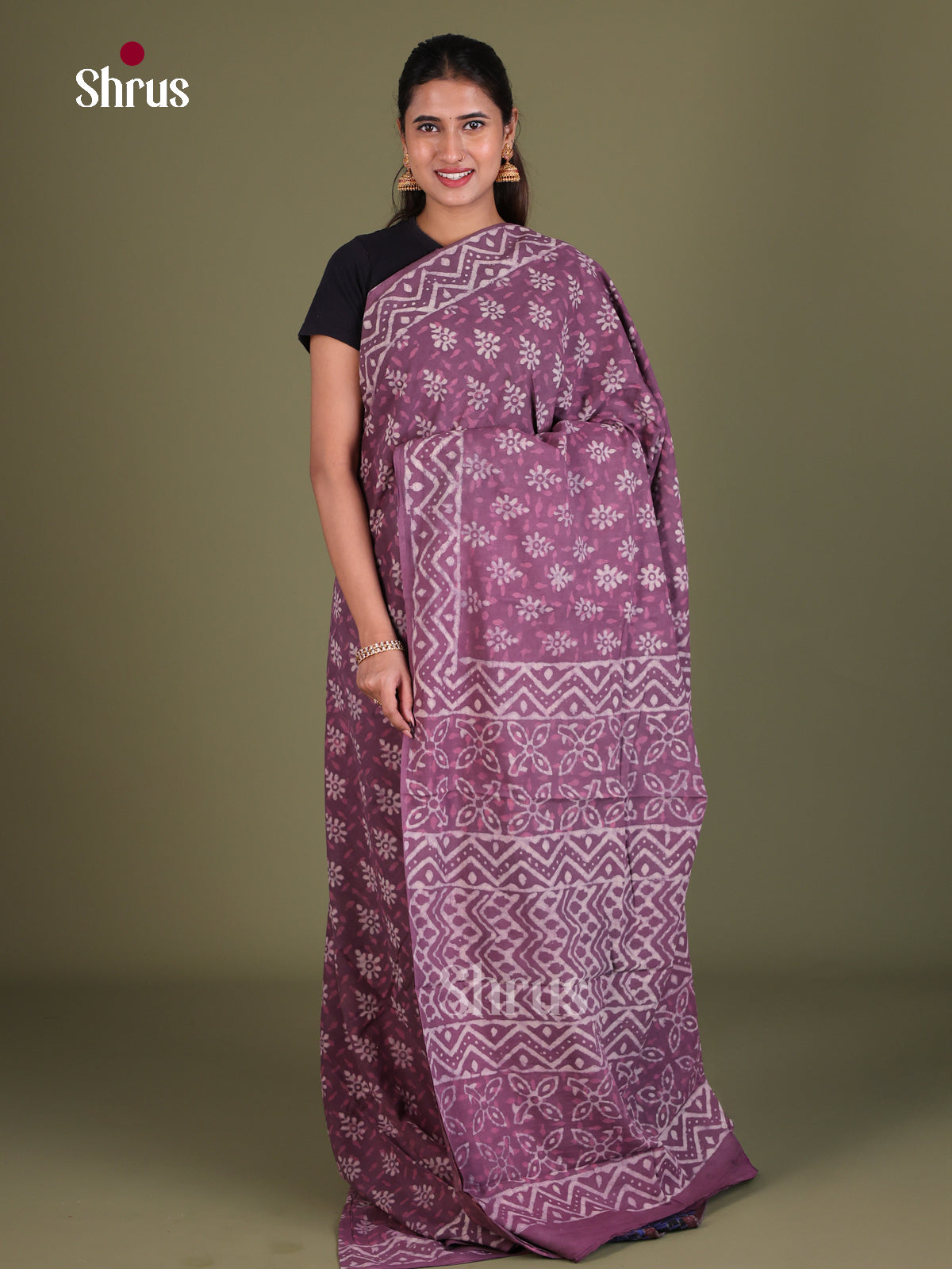 Jaipur cotton Saree - EES19051 - Shop on Shrus.com