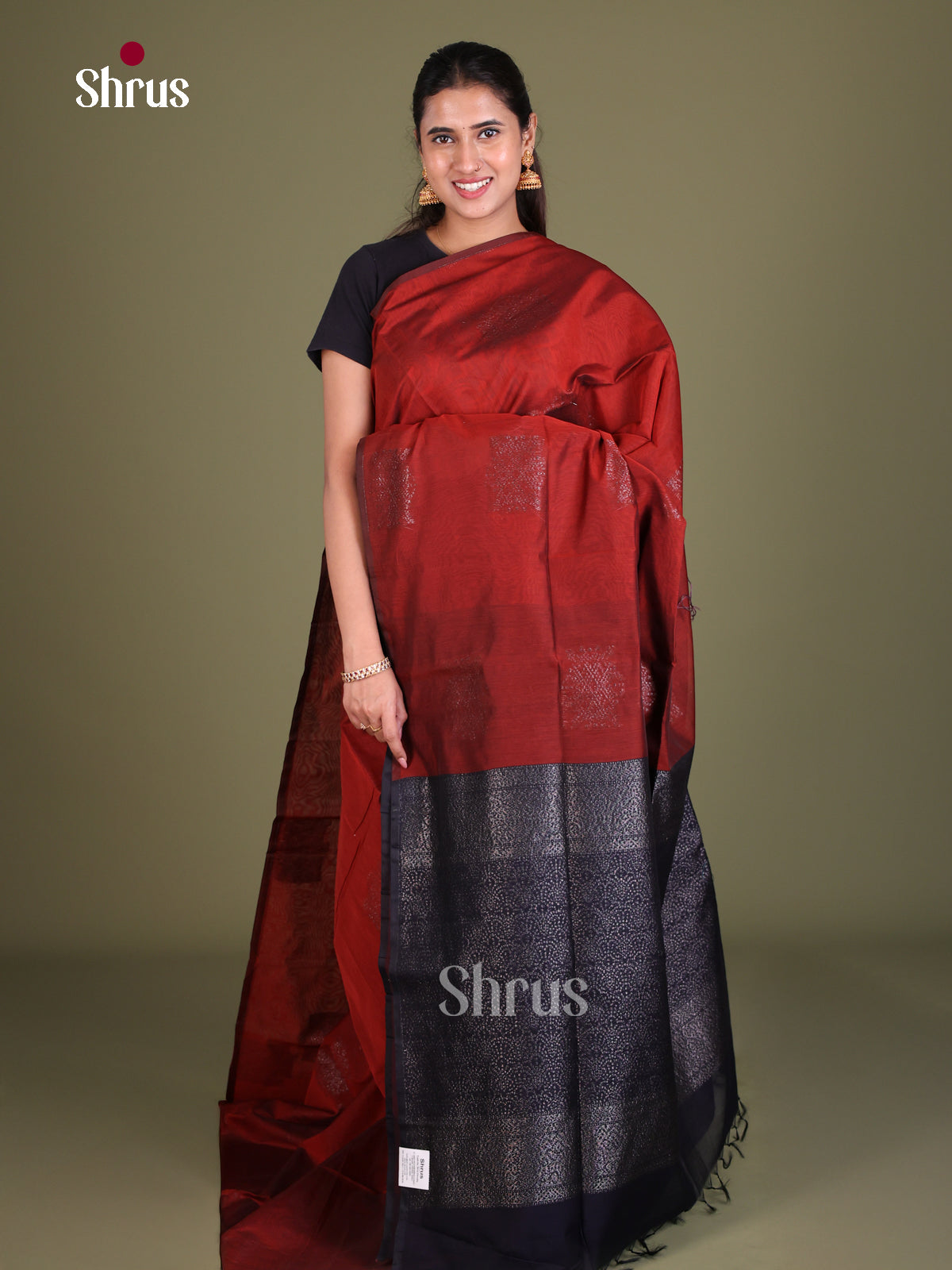 Semi Silkcotton Saree - EES19280 - Shop on Shrus.com