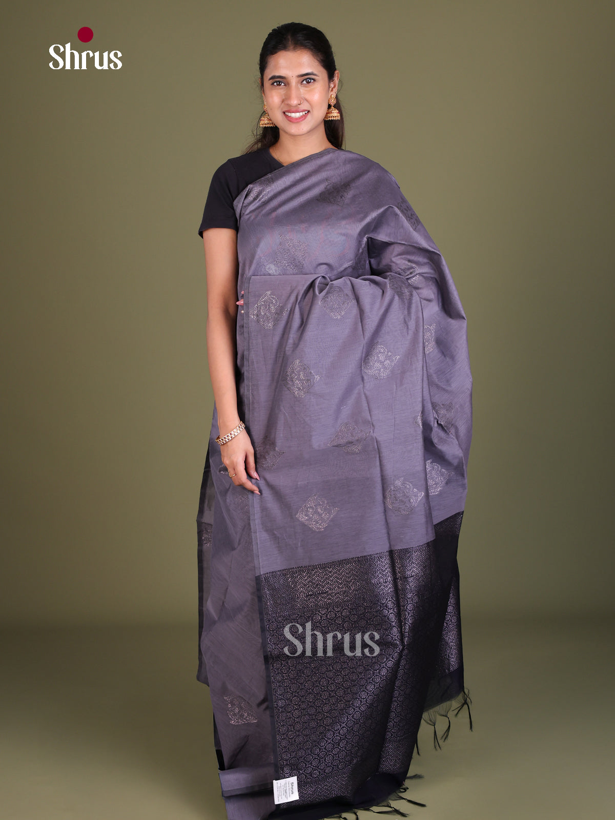 Semi Silkcotton Saree - EES19284 - Shop on Shrus.com