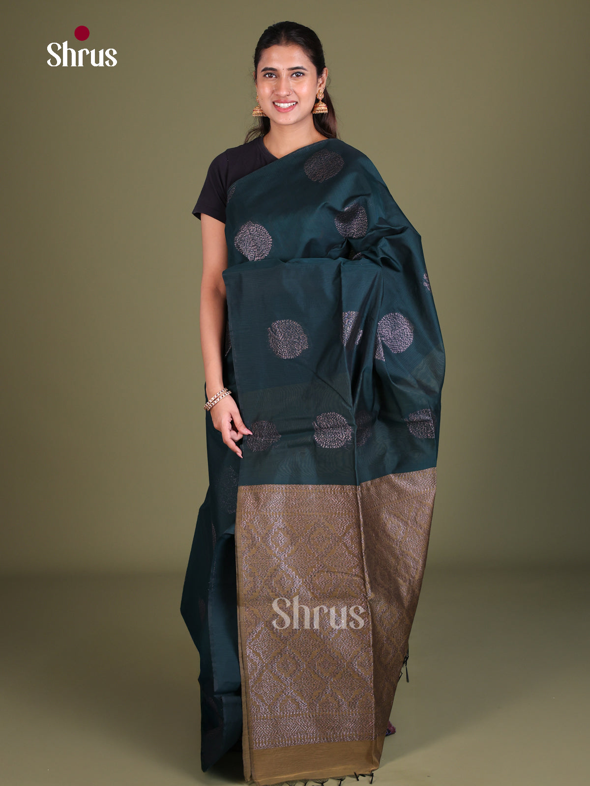 Semi Silkcotton Saree - EES19290 - Shop on Shrus.com