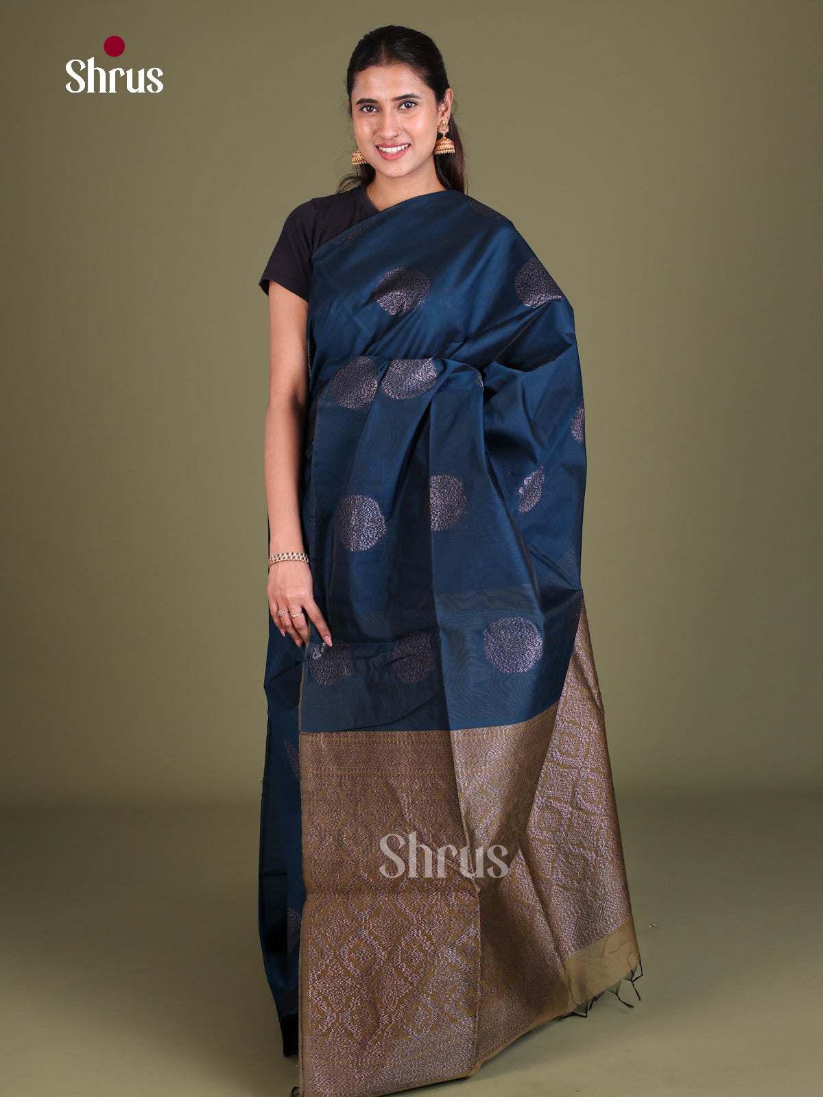 Semi Silkcotton Saree - EES19291 - Shop on Shrus.com