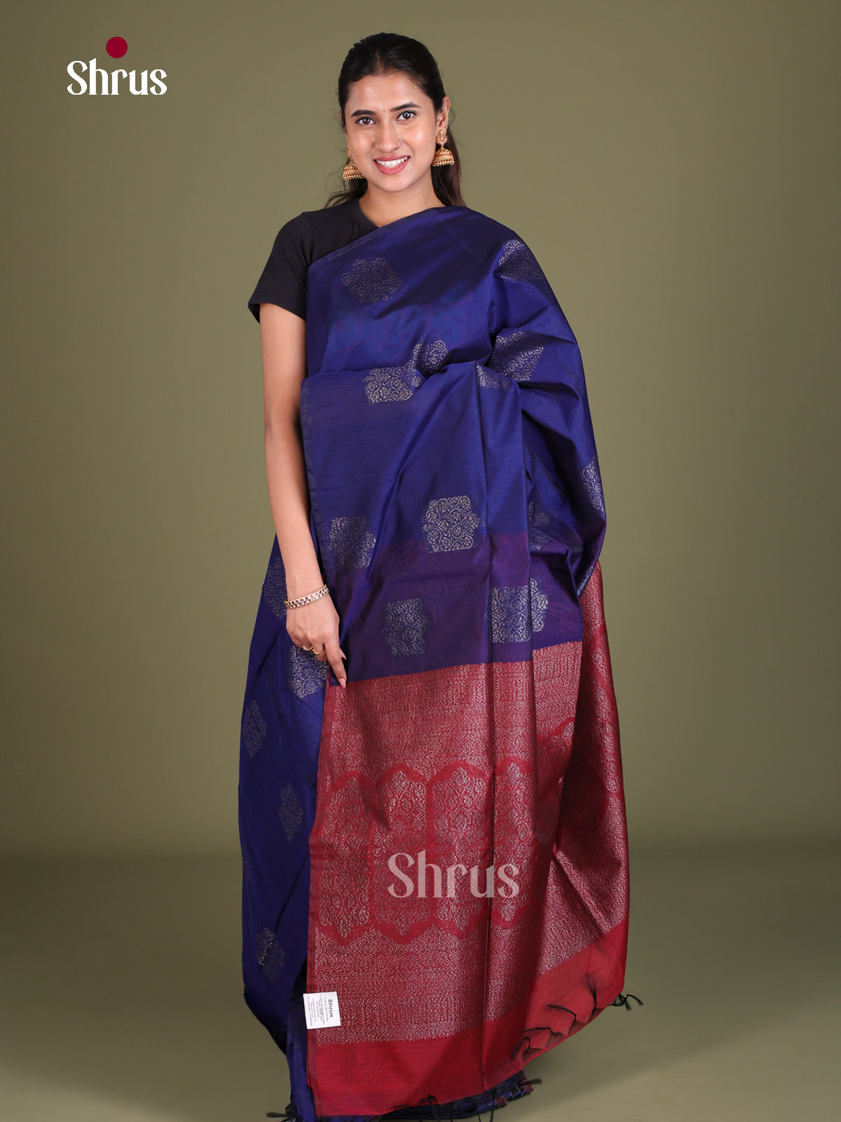 Semi Silkcotton Saree - EES19294 - Shop on Shrus.com