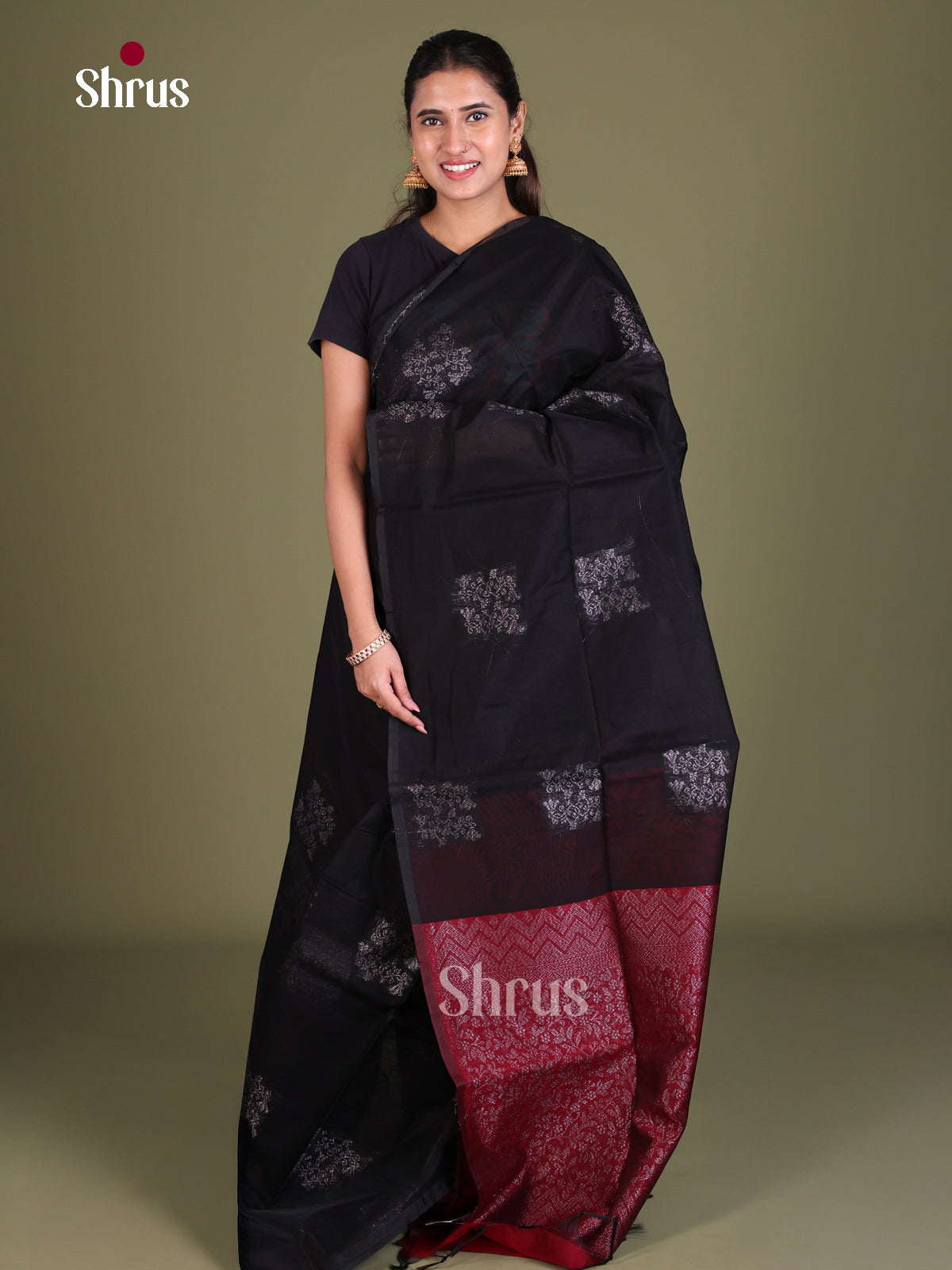Semi Silkcotton Saree - EES19300 - Shop on Shrus.com