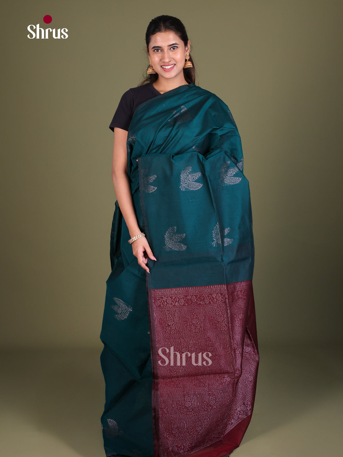 Semi Silkcotton Saree - EES19316 - Shop on Shrus.com
