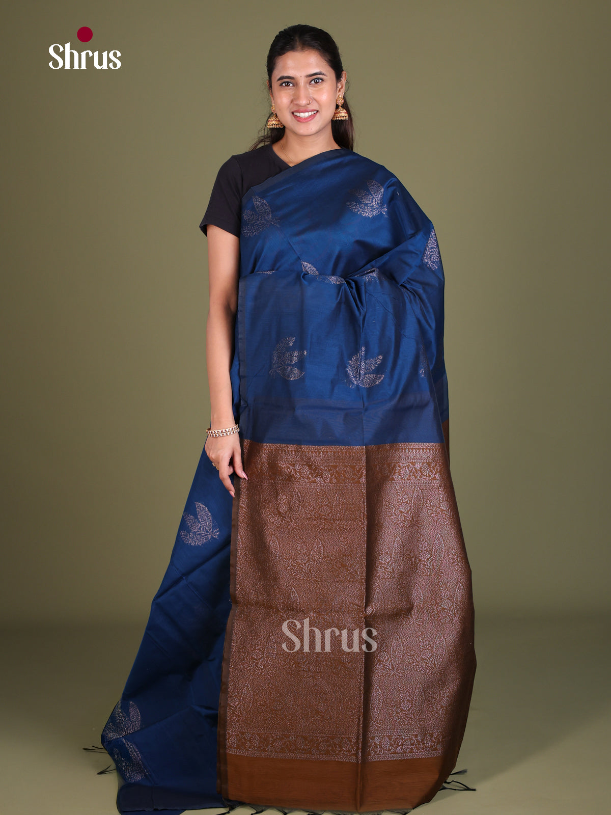 Semi Silkcotton Saree - EES19319 - Shop on Shrus.com