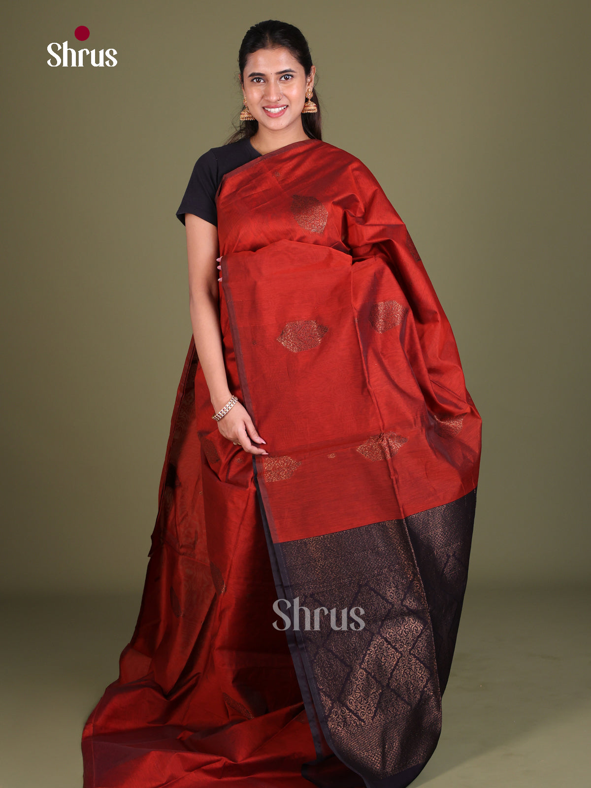 Semi Silkcotton Saree - EES19320 - Shop on Shrus.com