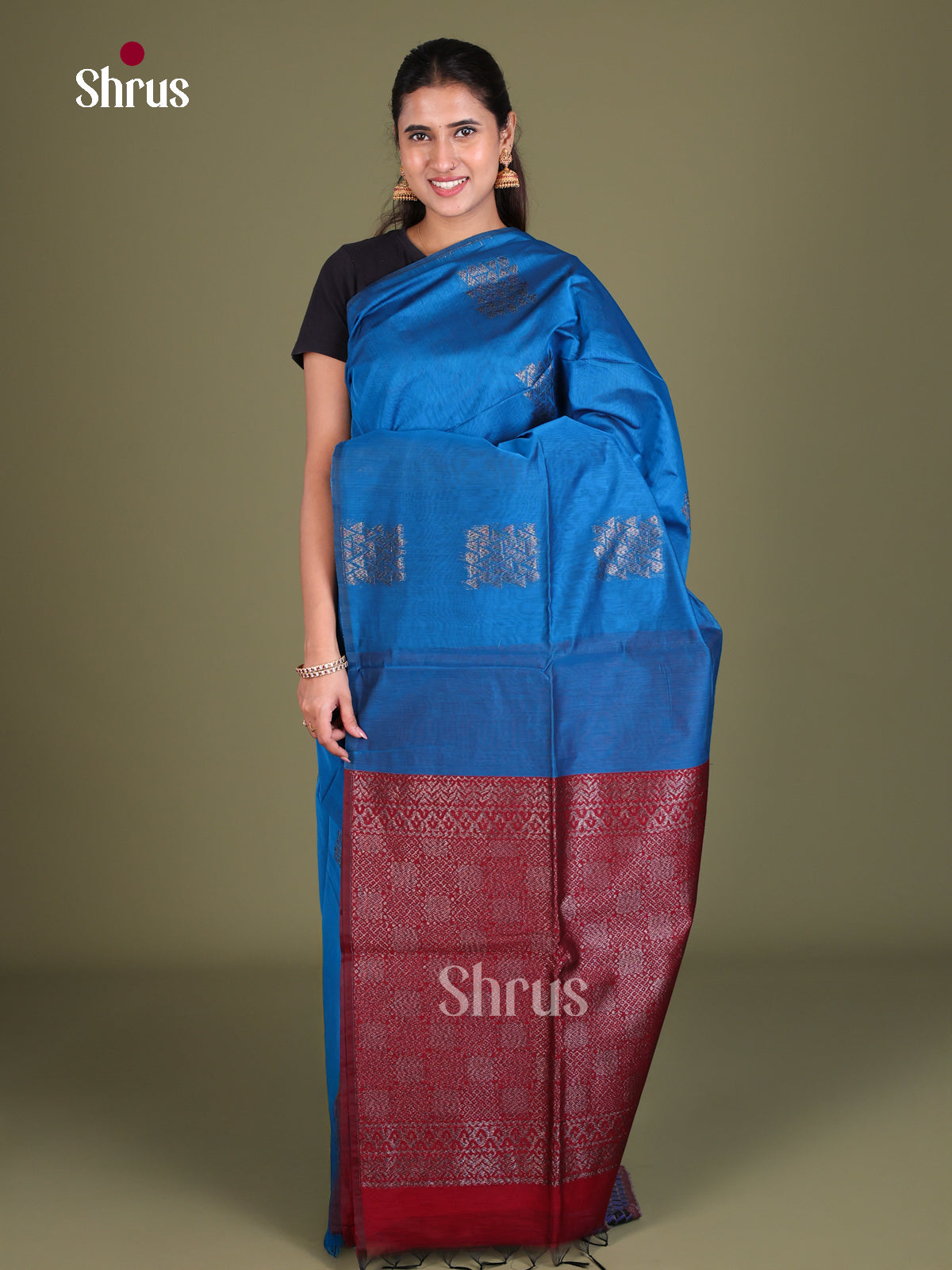 Semi Silkcotton Saree - EES19323 - Shop on Shrus.com