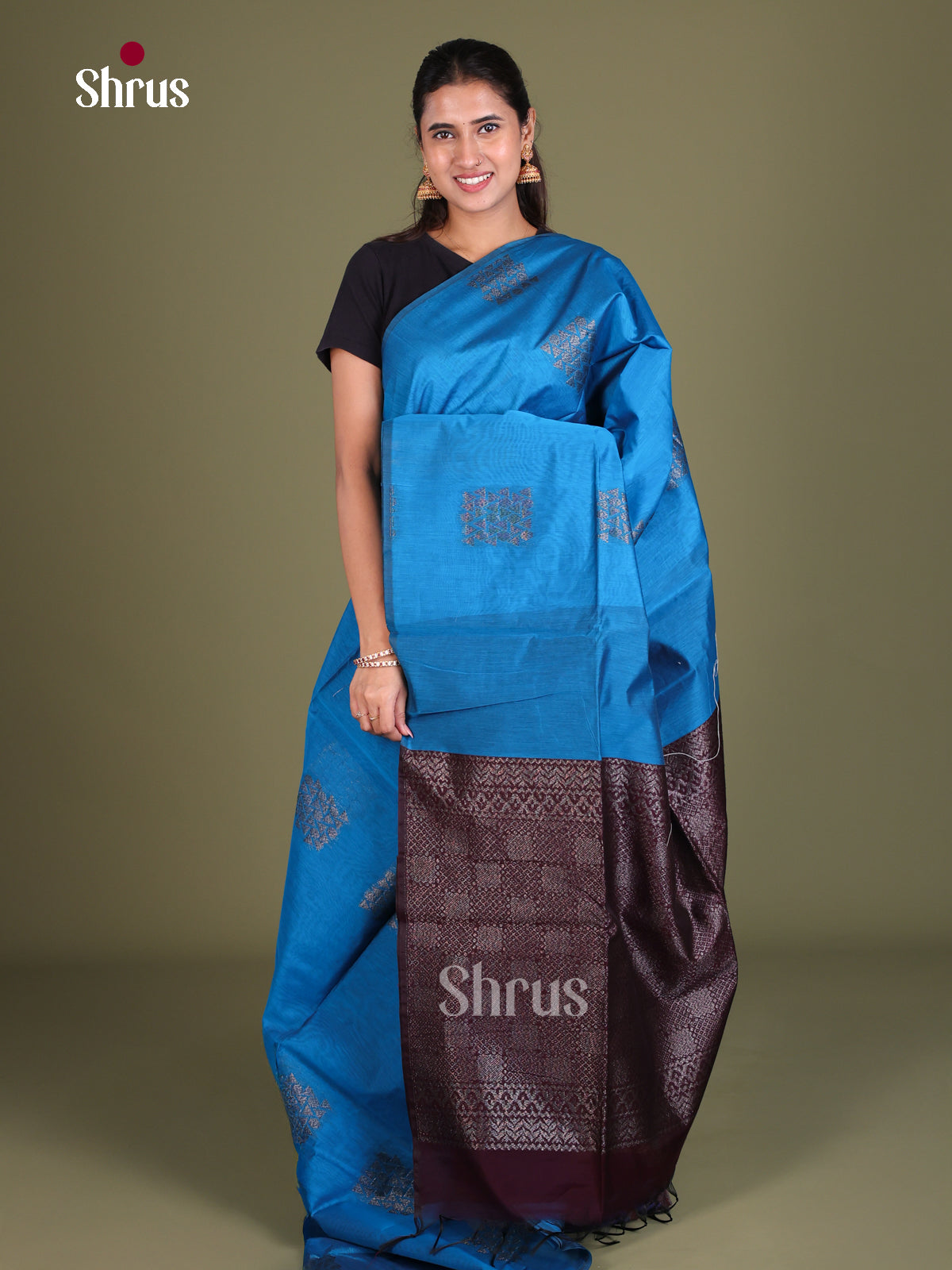 Semi Silkcotton Saree - EES19324 - Shop on Shrus.com