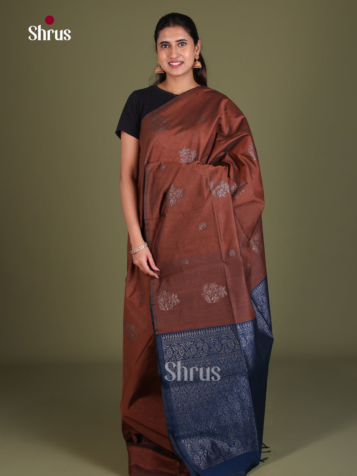 Semi Silkcotton Saree - EES19327 - Shop on Shrus.com