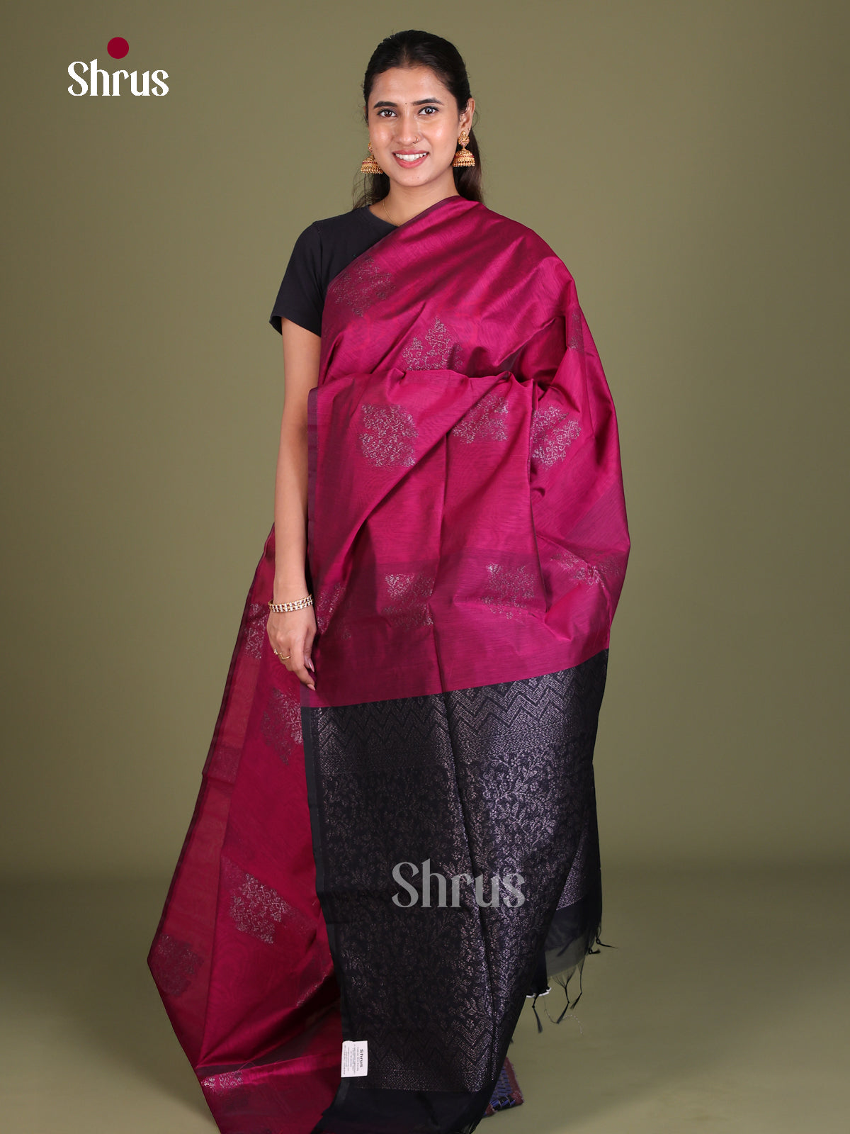 Semi Silkcotton Saree - EES19329 - Shop on Shrus.com
