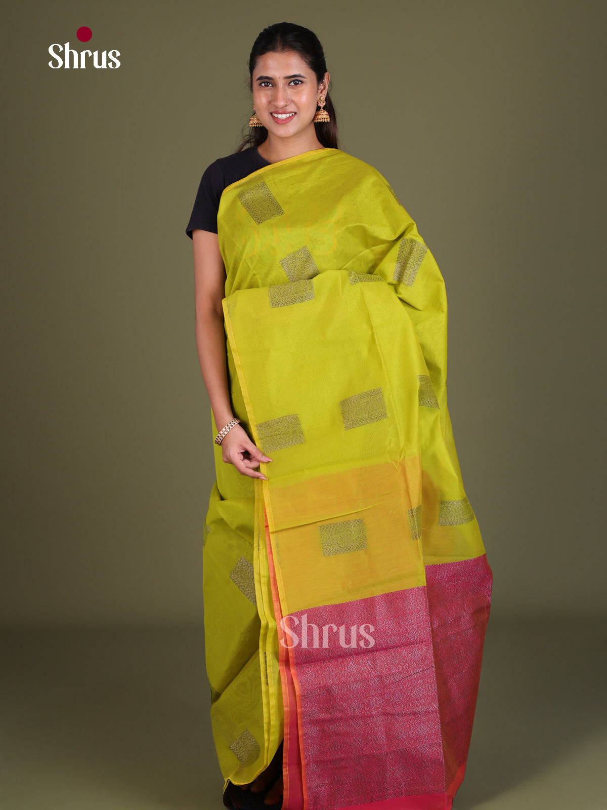 Semi Silkcotton Saree - EES19332 - Shop on Shrus.com