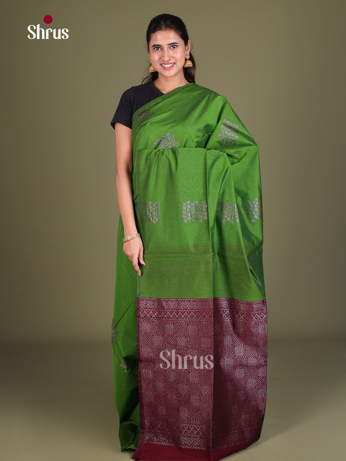 Semi Silkcotton Saree - EES19334 - Shop on Shrus.com