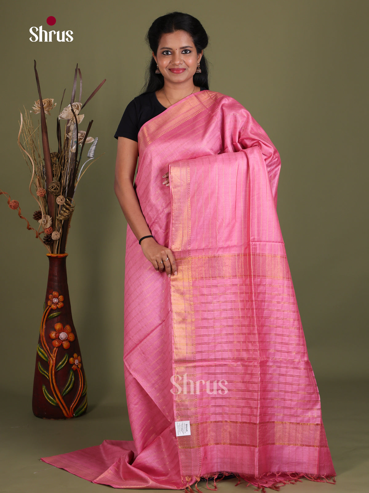 Semi Tussar Saree - EES21024 - Shop on Shrus.com